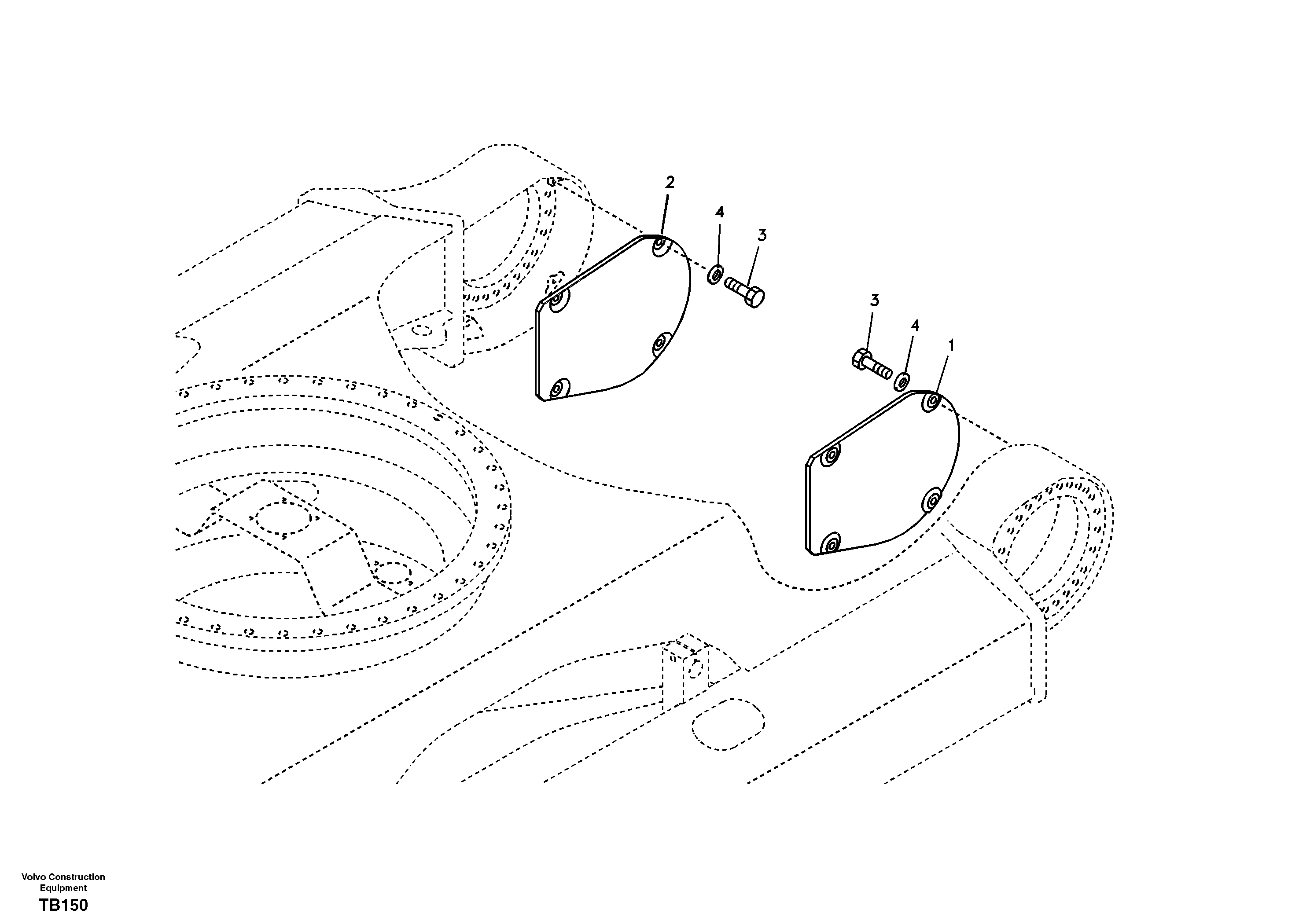 Схема запчастей Volvo EC135B SER NO 20001- - 8722 Protective plate for travel motor 