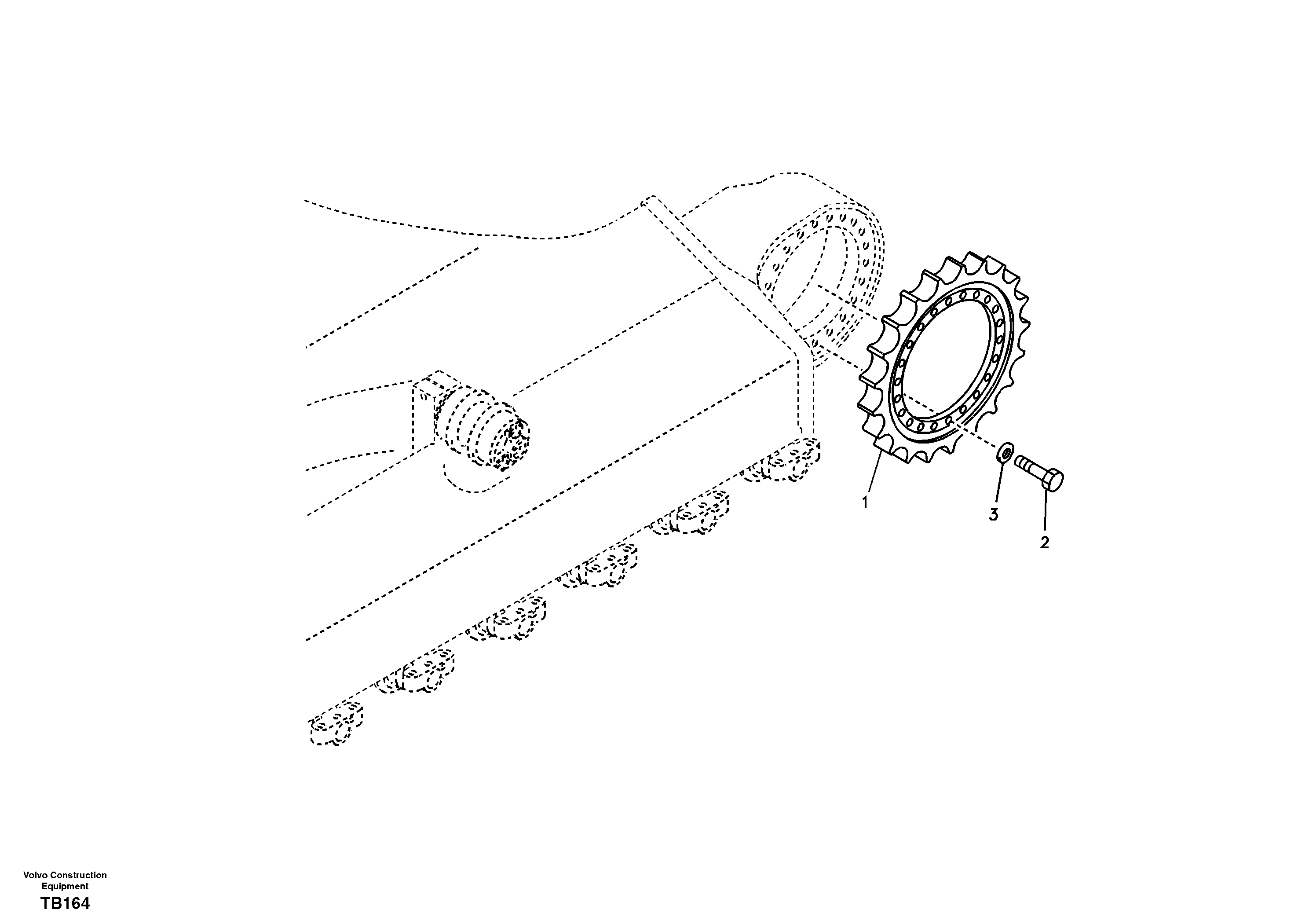 Схема запчастей Volvo EC135B SER NO 20001- - 12734 Звездочка 