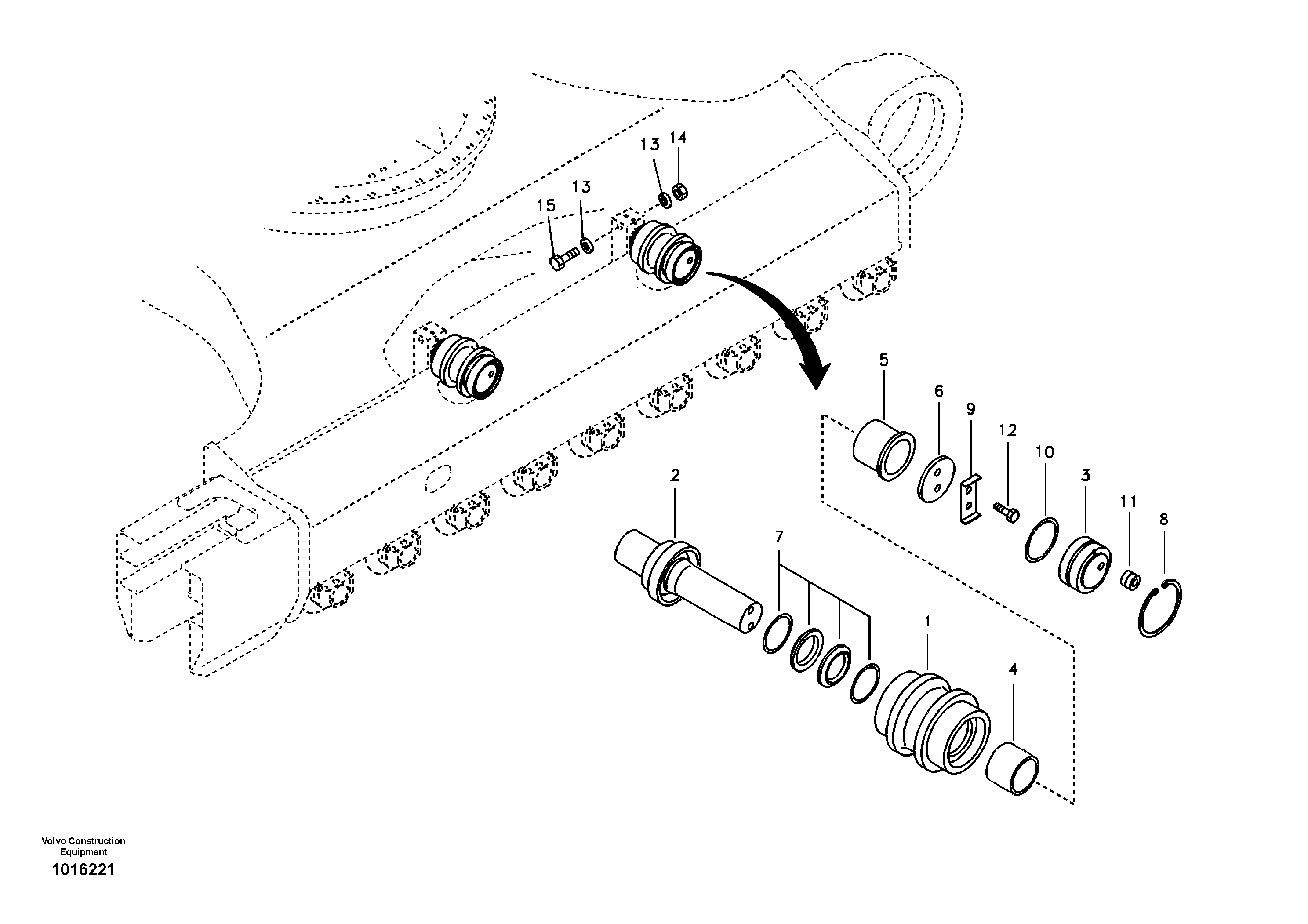 Схема запчастей Volvo EC135B SER NO 20001- - 6788 Top roller 