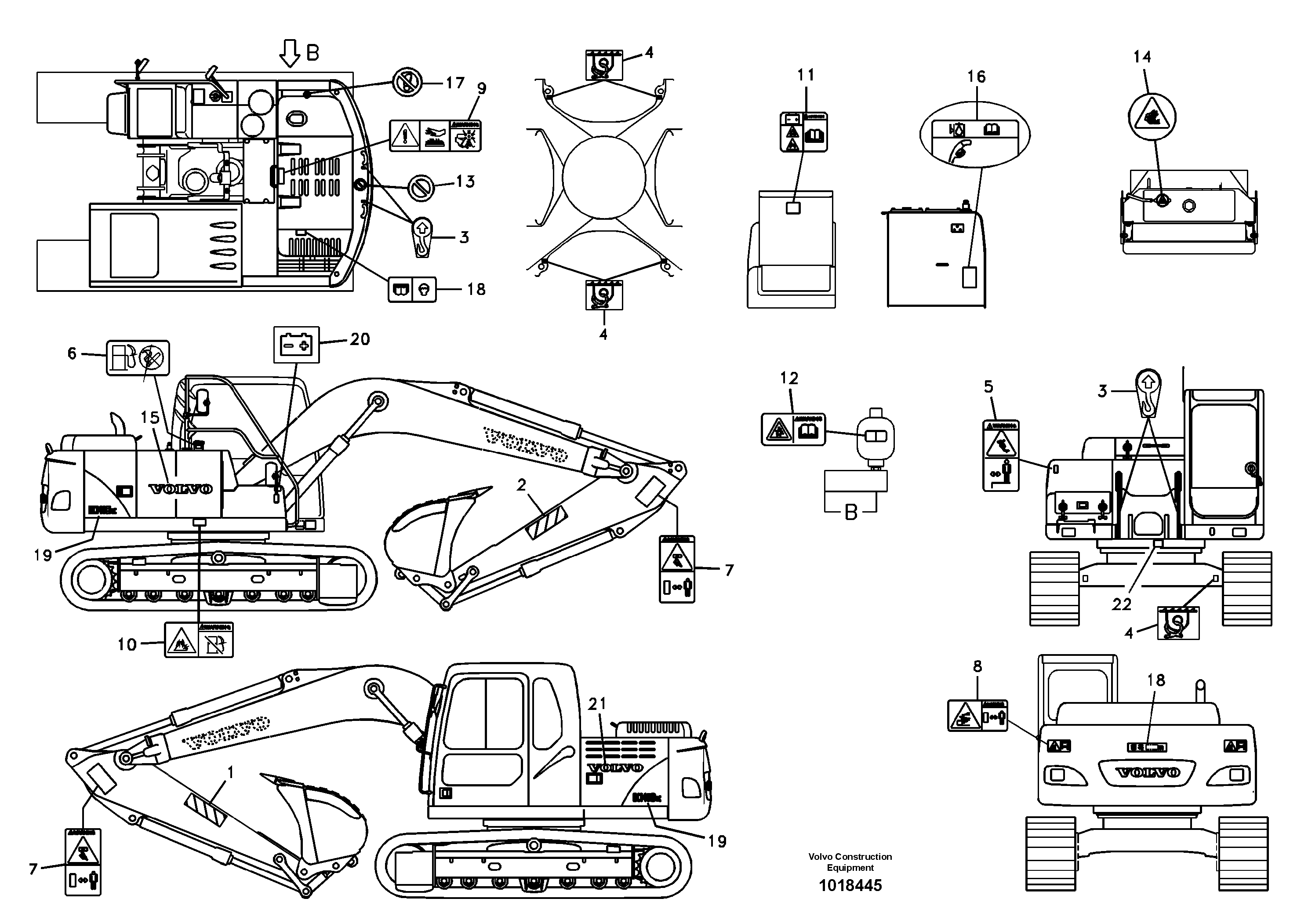 Схема запчастей Volvo EC135B SER NO 20001- - 9769 Decal, outer location 