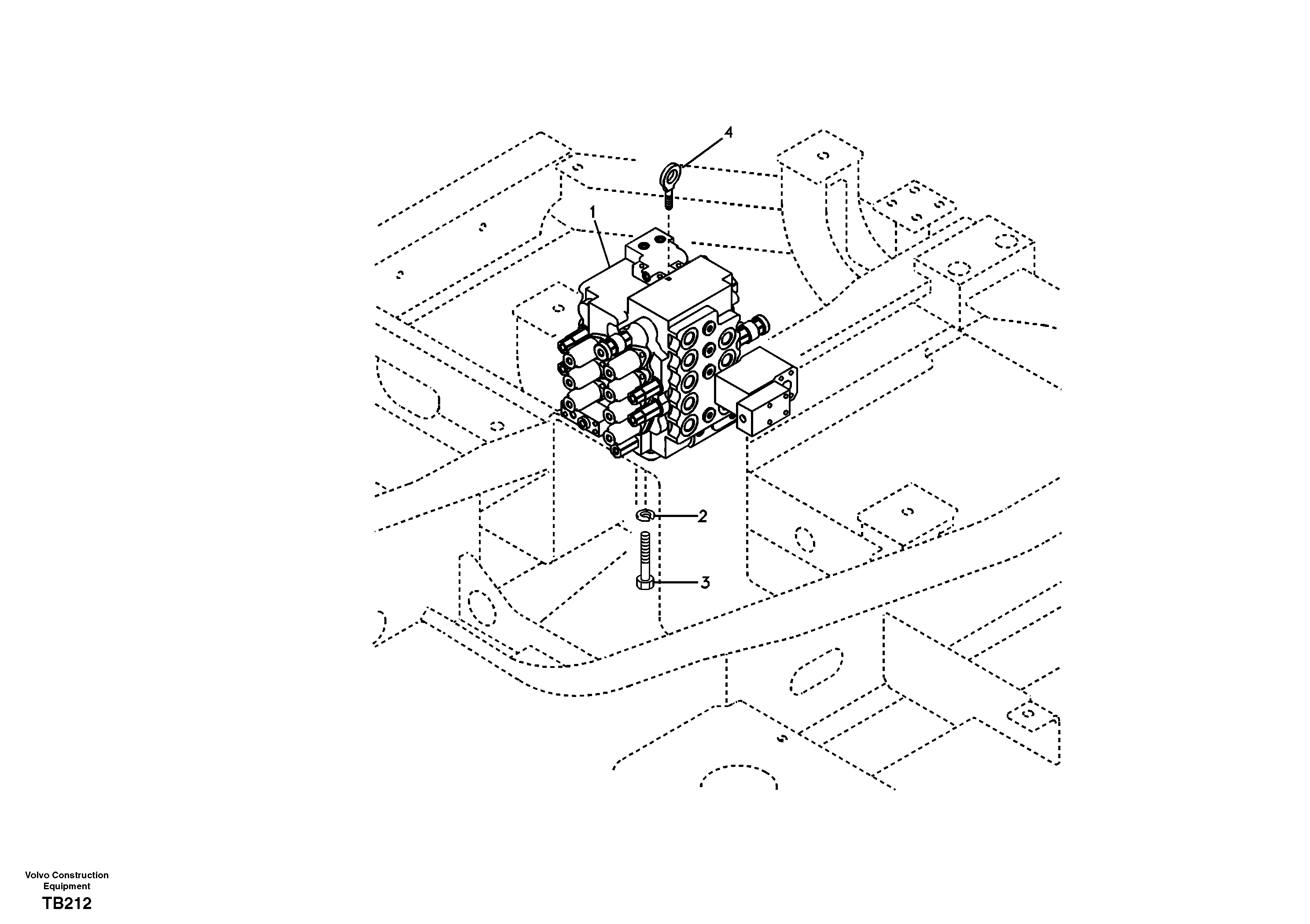 Схема запчастей Volvo EC135B SER NO 20001- - 7881 Control valve with fitting parts 