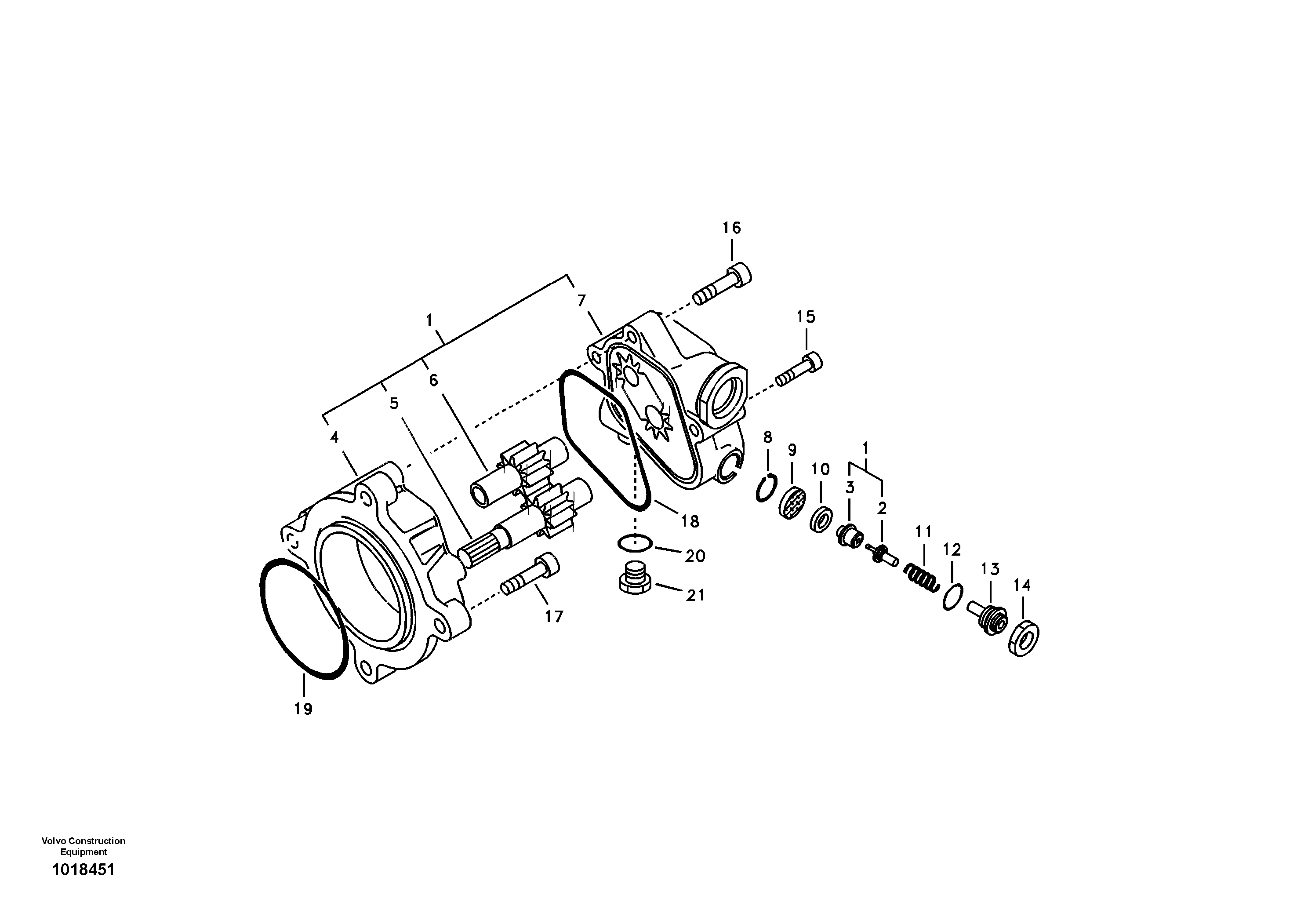 Схема запчастей Volvo EC135B SER NO 20001- - 7908 Гидронасос (шестеренчатый) 