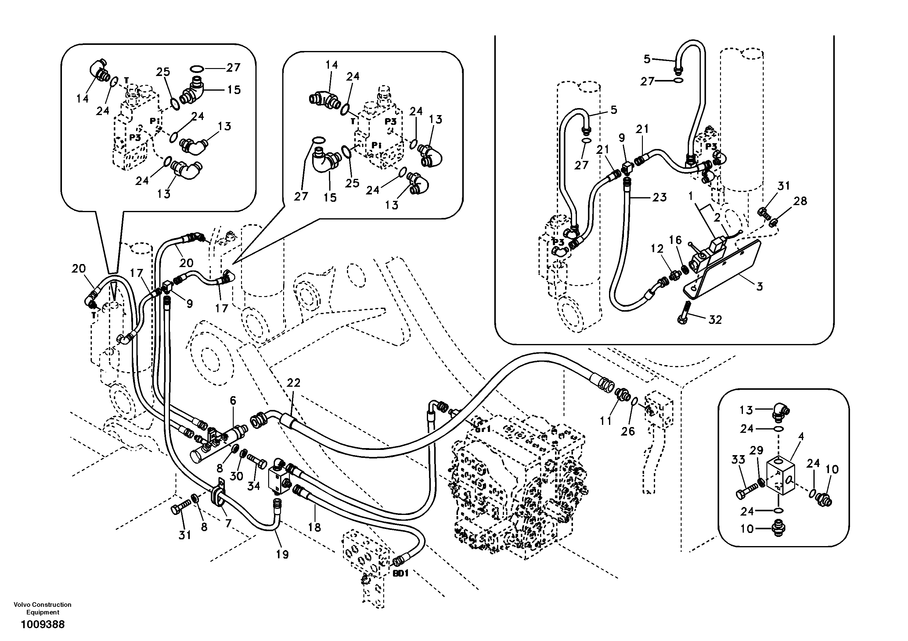 Схема запчастей Volvo EC135B SER NO 20001- - 37418 Working hydraulic, boom rupture 