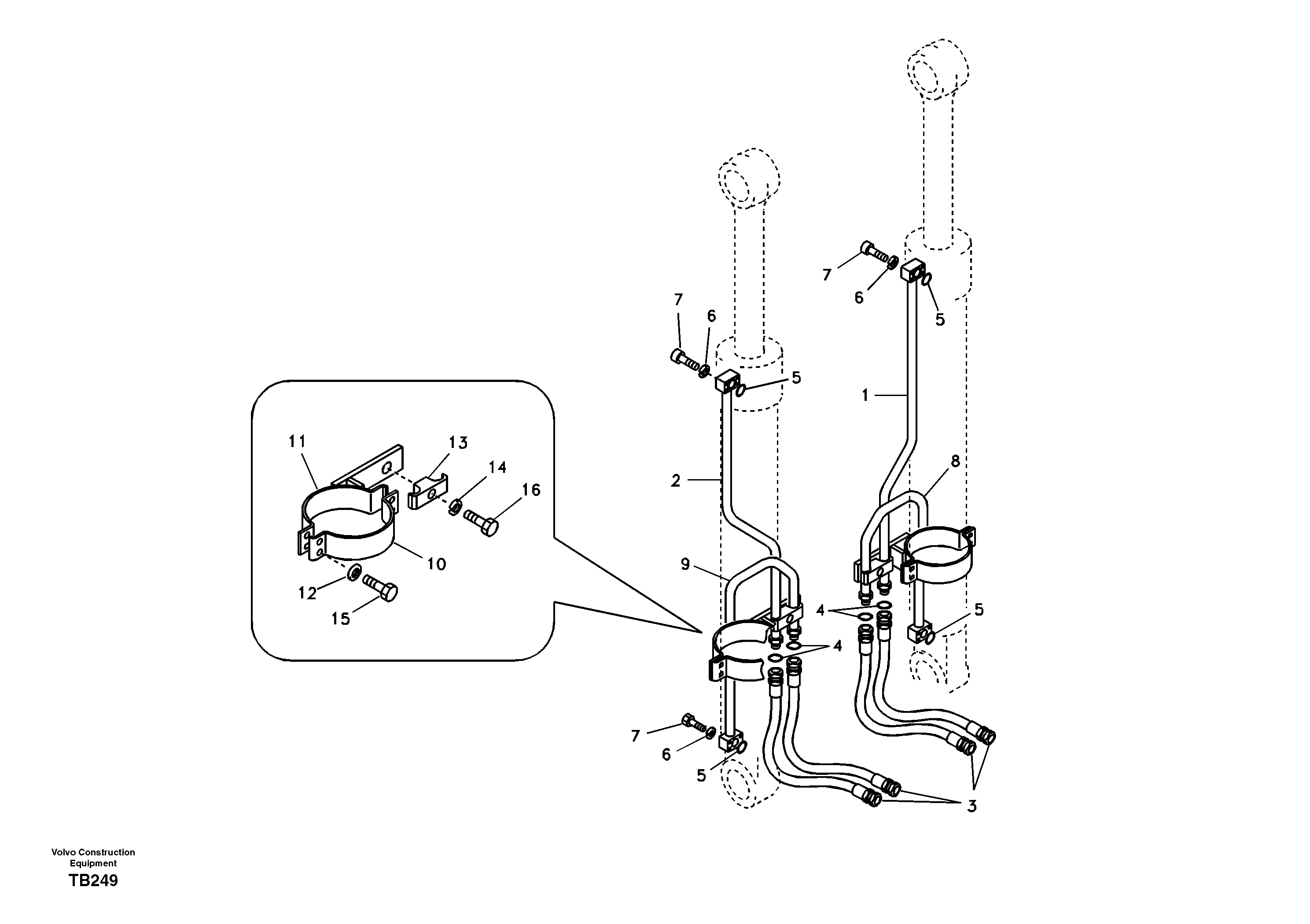 Схема запчастей Volvo EC135B SER NO 20001- - 7966 Working hydraulic, boom cylinder 