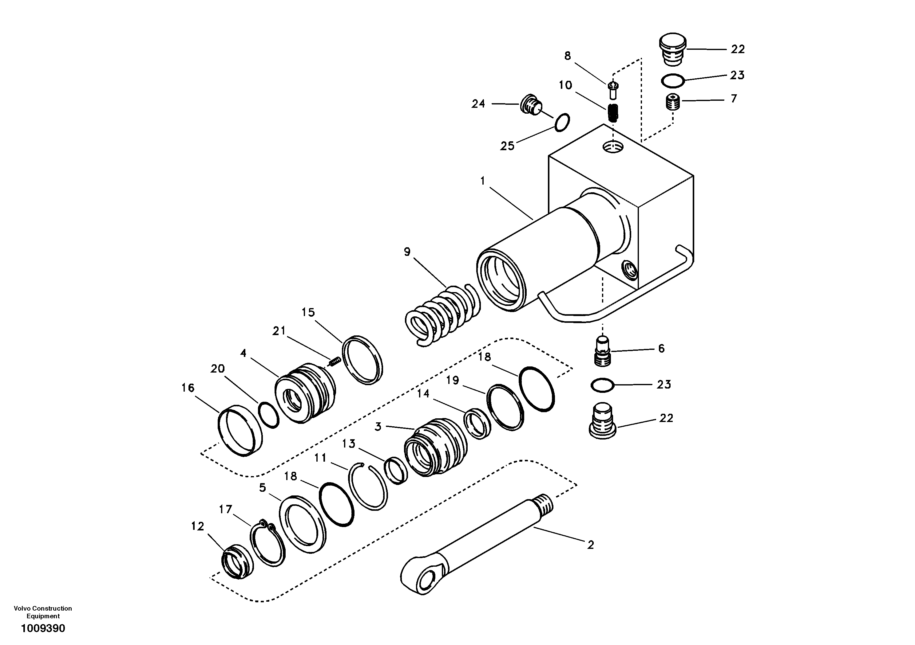 Схема запчастей Volvo EC135B SER NO 20001- - 37426 Quick fit cylinder 