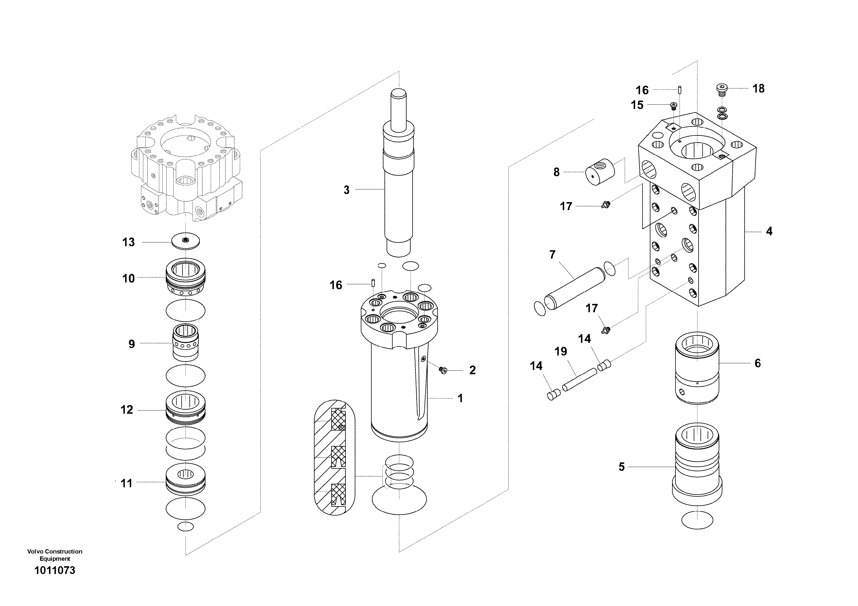 Схема запчастей Volvo EC135B SER NO 20001- - 7980 Hydraulic Hammer, Accumulator Housing 