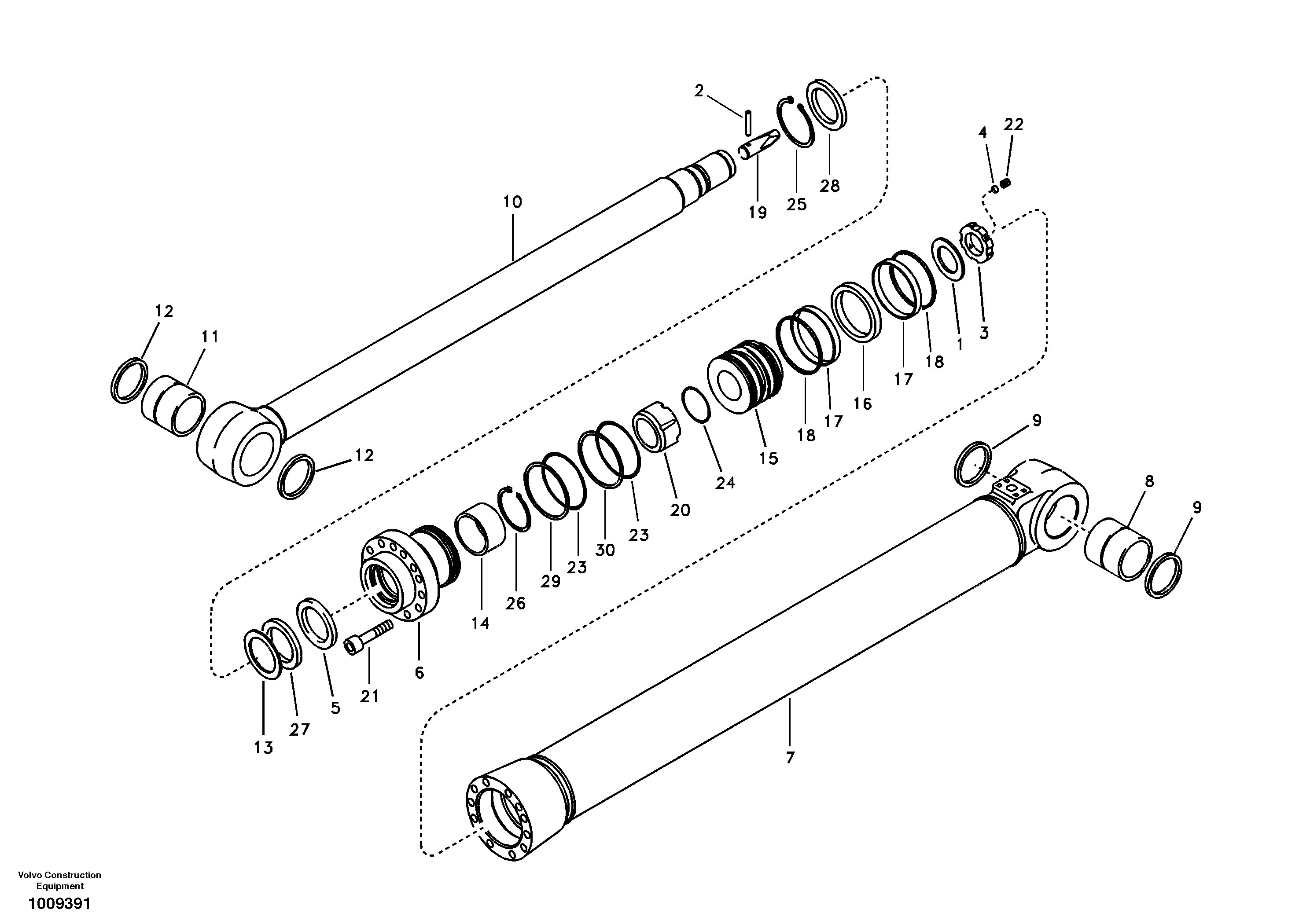 Схема запчастей Volvo EC135B SER NO 20001- - 104275 Dipper arm cylinder 