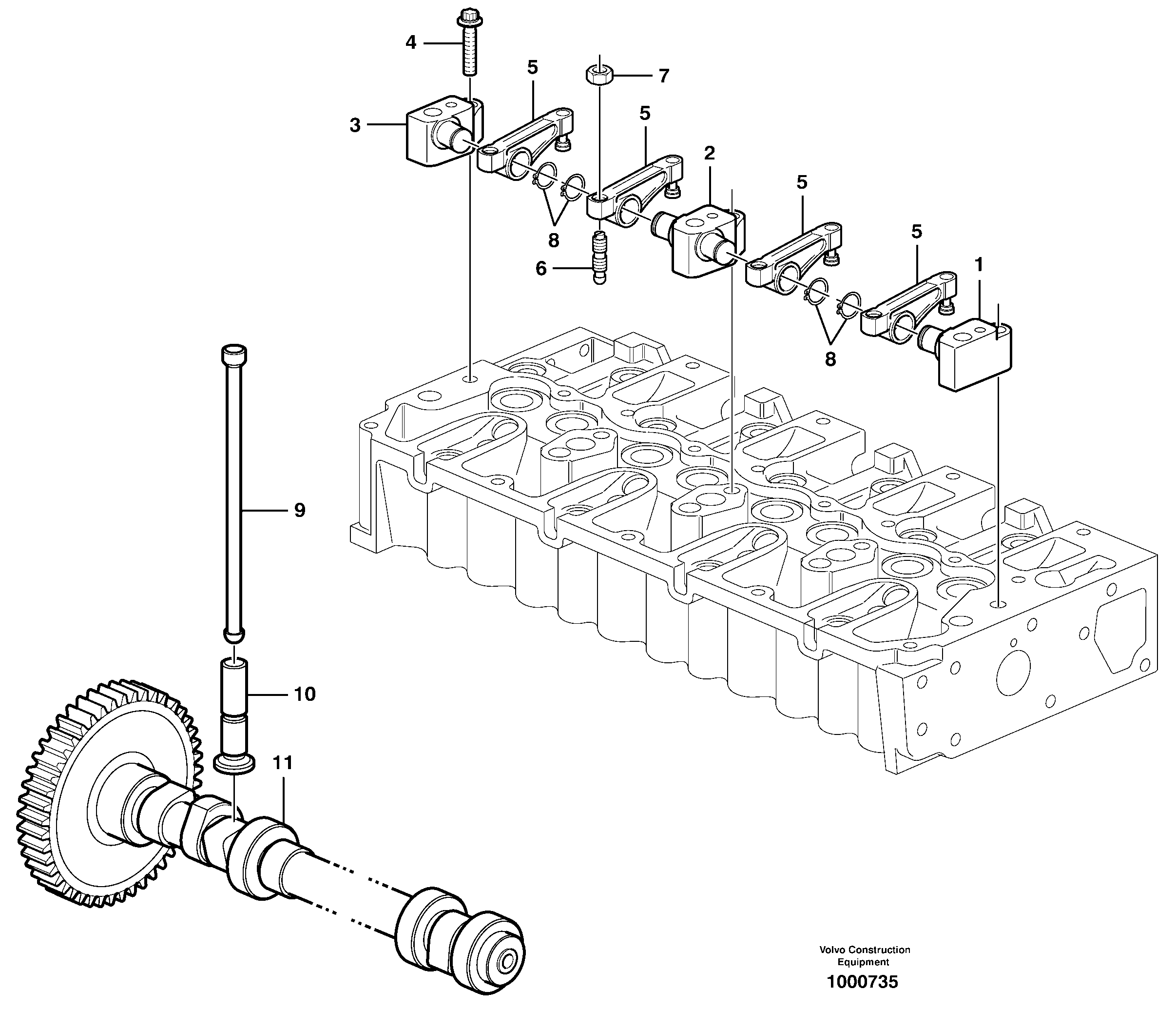 Схема запчастей Volvo EC135B SER NO 20001- - 5494 Valve mechanism 