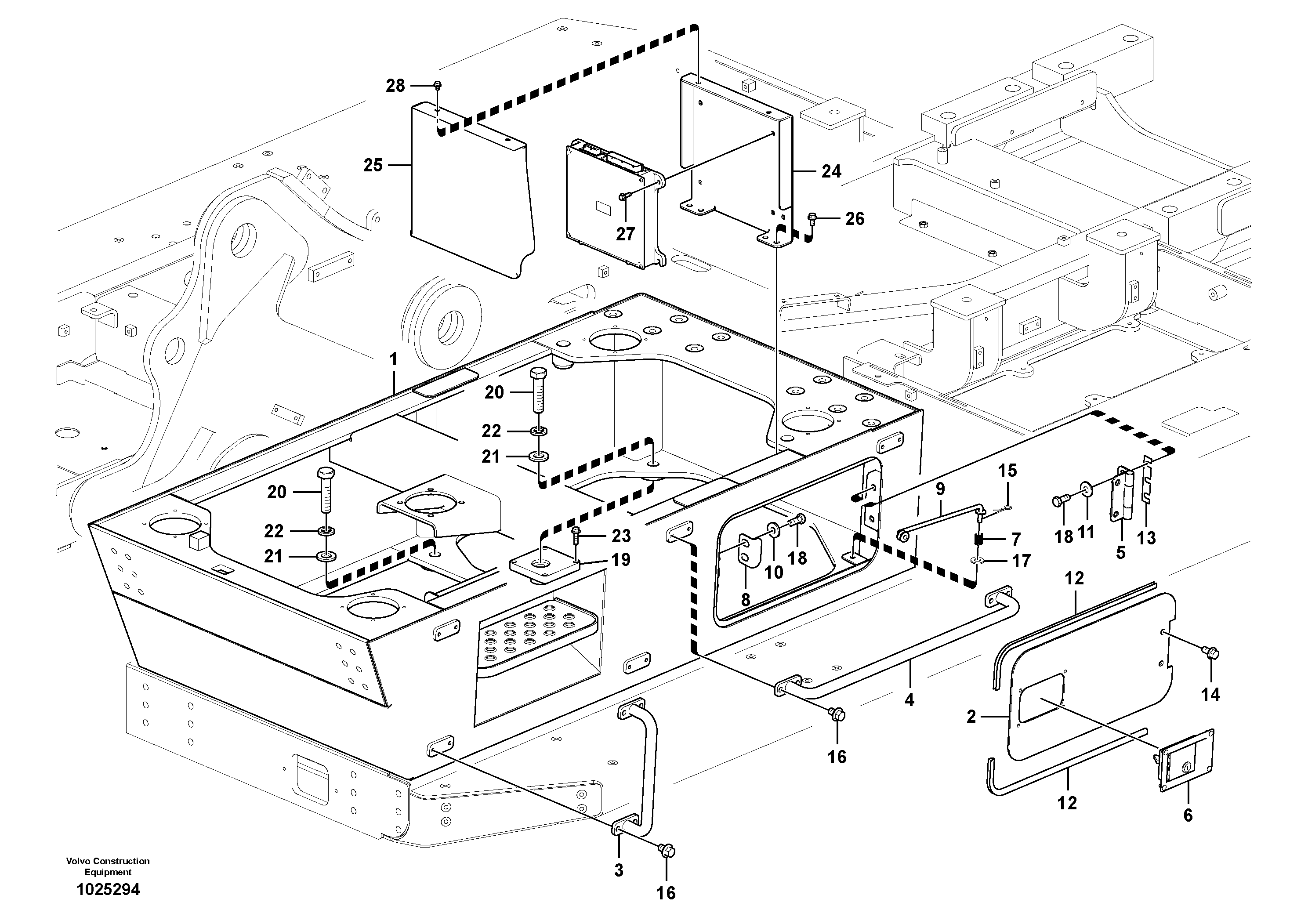 Схема запчастей Volvo FC2421C - 47008 Cab elevation on superstructure 