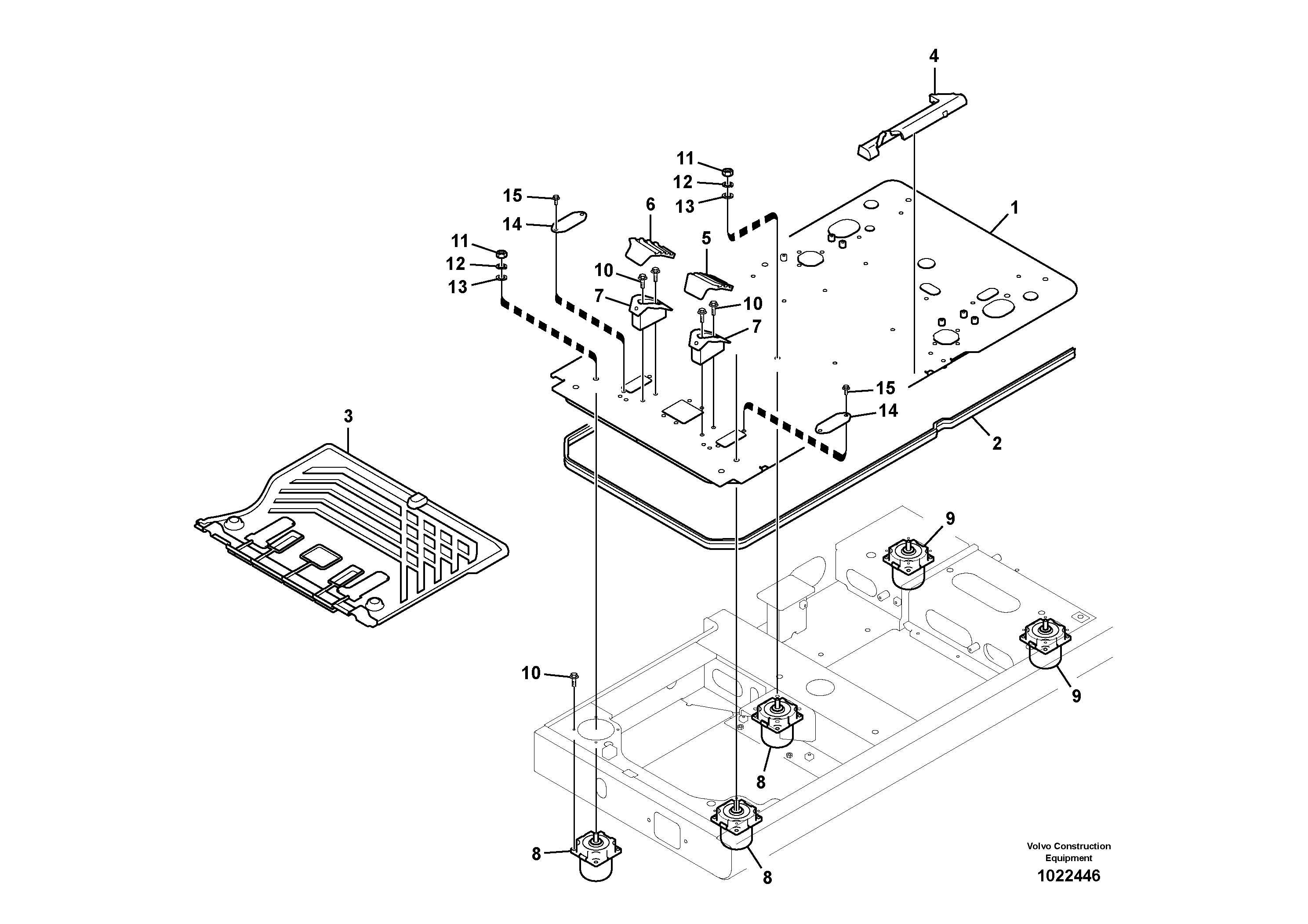 Схема запчастей Volvo FC2421C - 90284 Cabin floor 