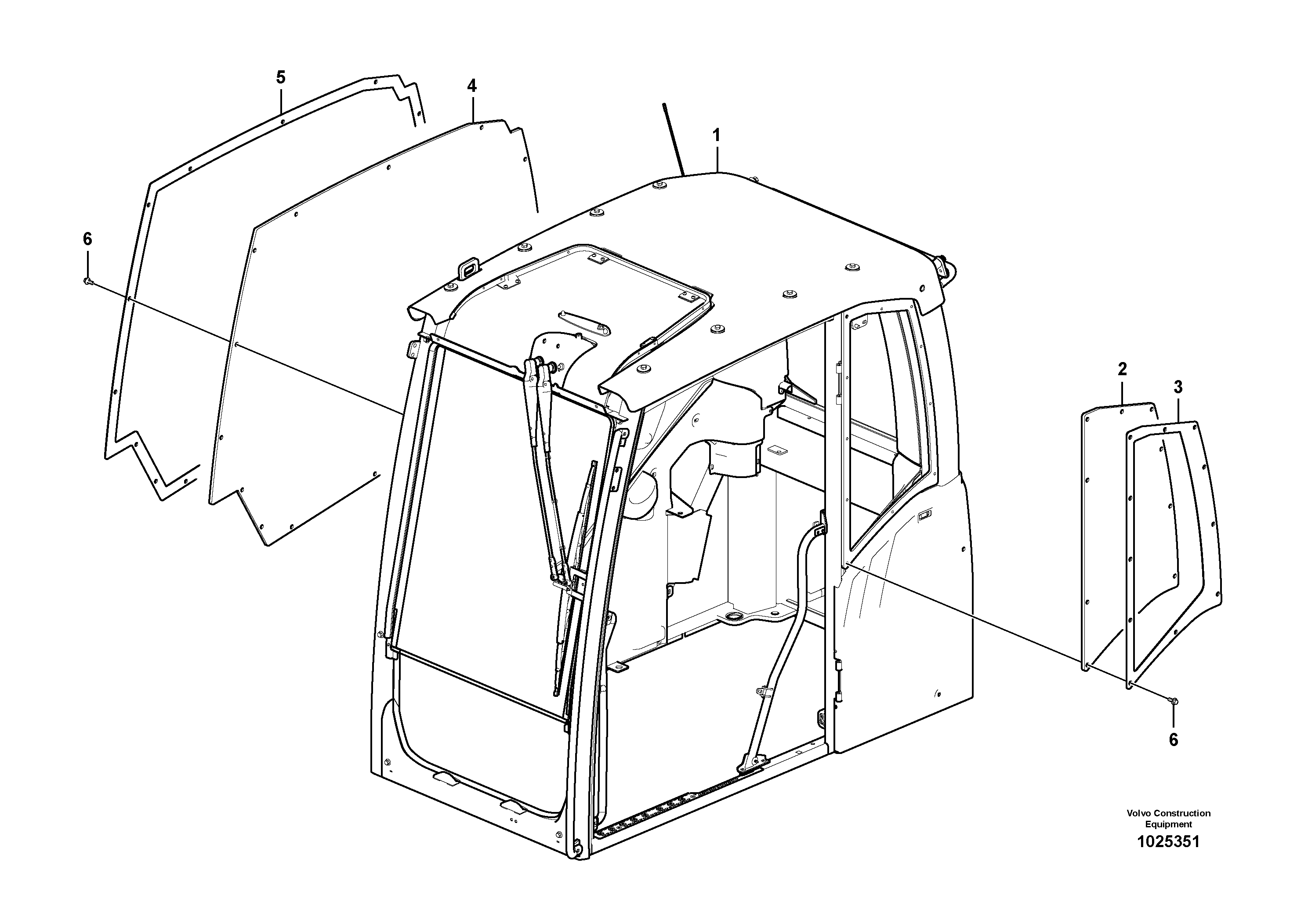 Схема запчастей Volvo FC2421C - 37696 Glass panes 