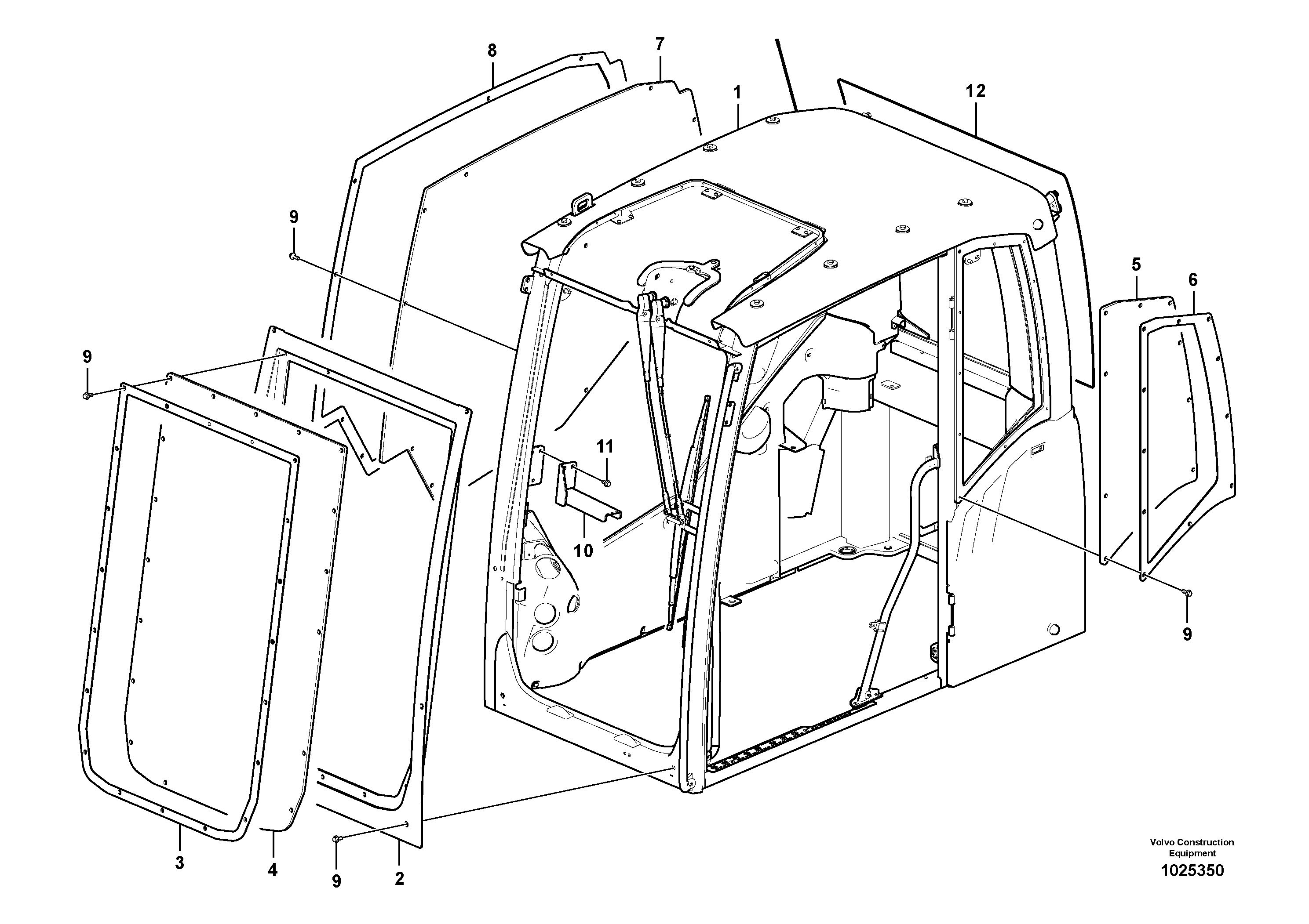 Схема запчастей Volvo FC2421C - 84669 Glass panes 