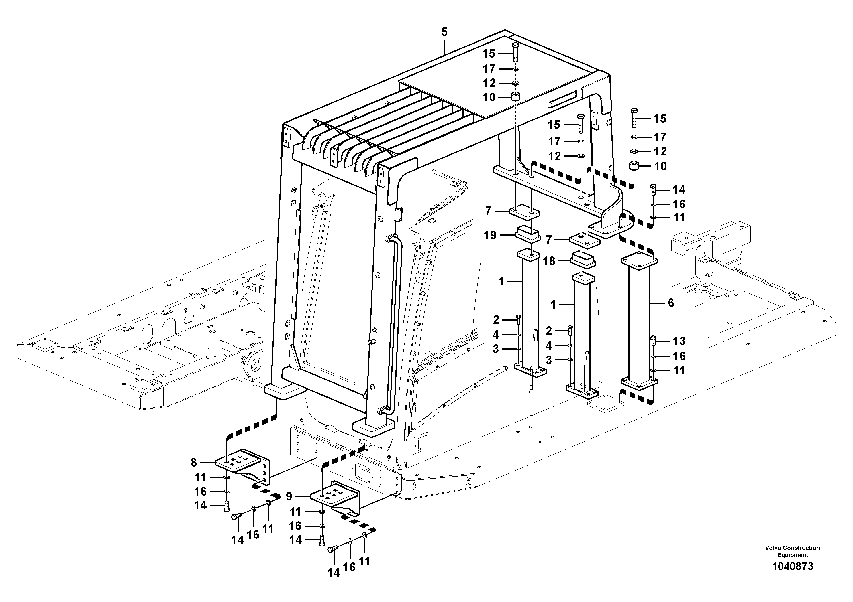 Схема запчастей Volvo FC2421C - 86737 Falling object guards 