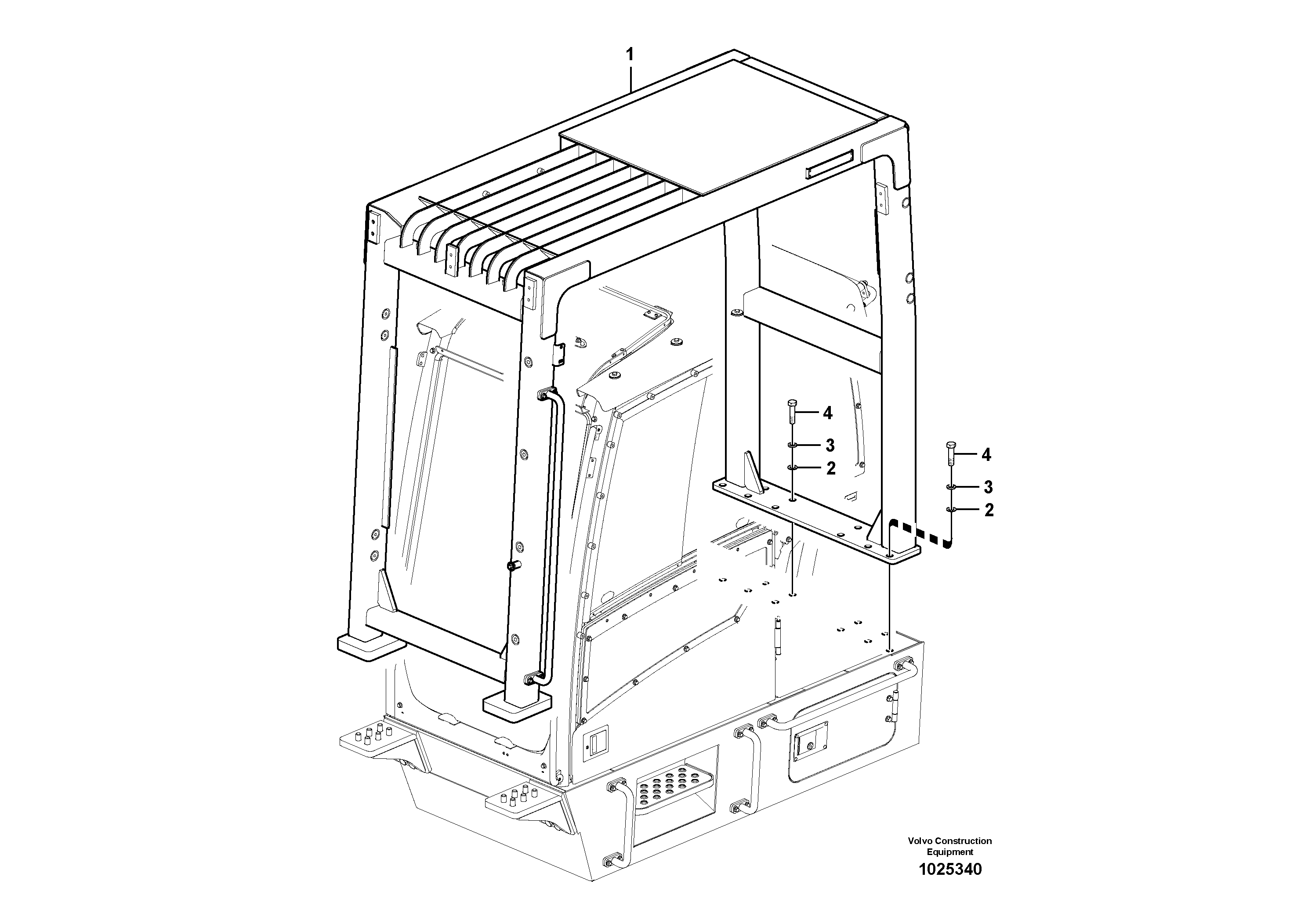 Схема запчастей Volvo FC2421C - 88004 Falling object guards 