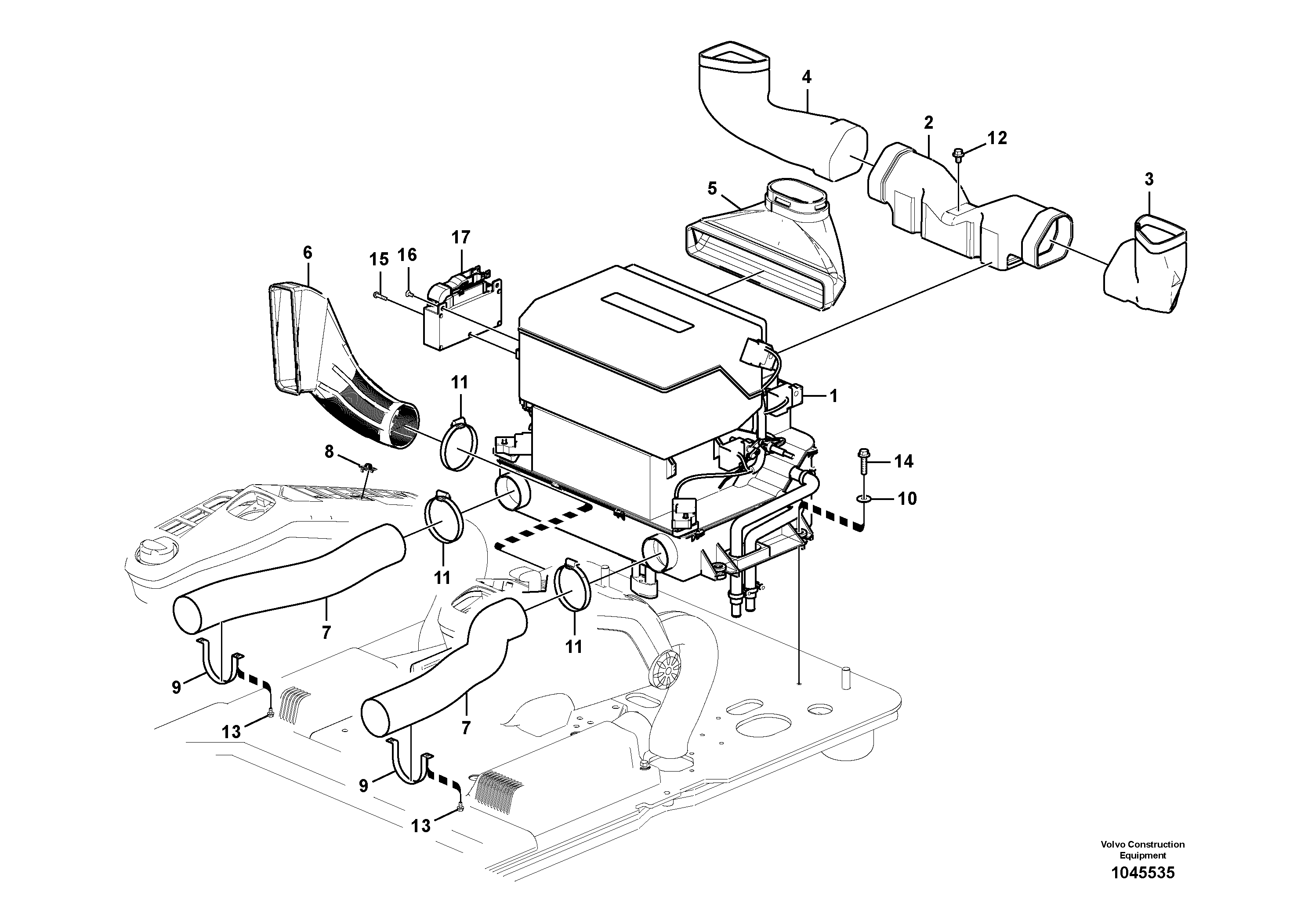 Схема запчастей Volvo FC2421C - 97013 Air duct in cabin and cabin floor 