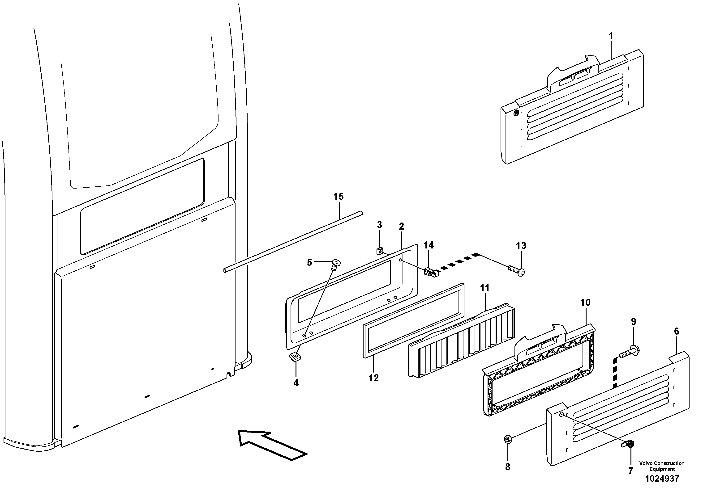 Схема запчастей Volvo FC2421C - 29079 Fresh air inlet, air filter and fan housing 