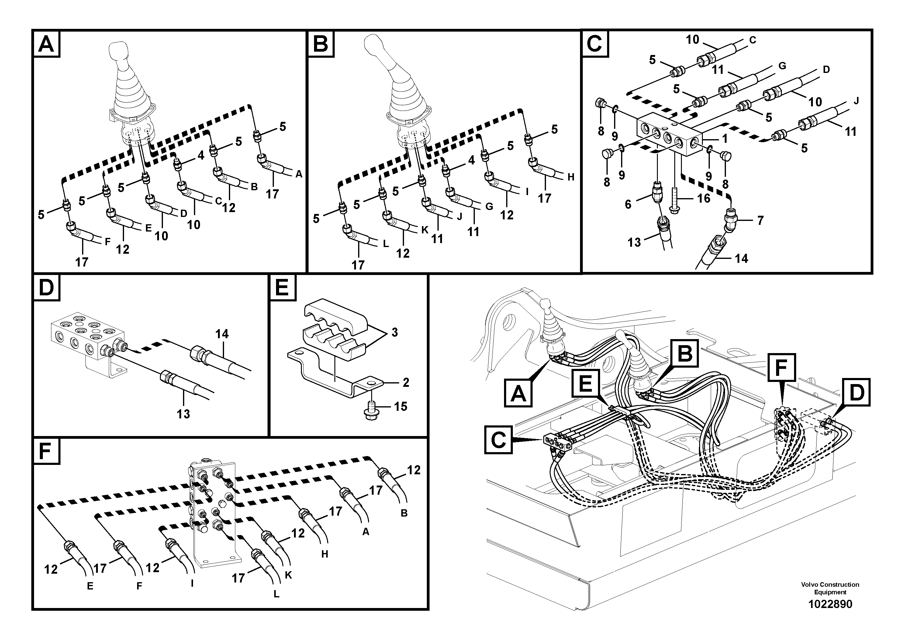 Схема запчастей Volvo FC2421C - 105314 Servo system, control valve to remote control valve 