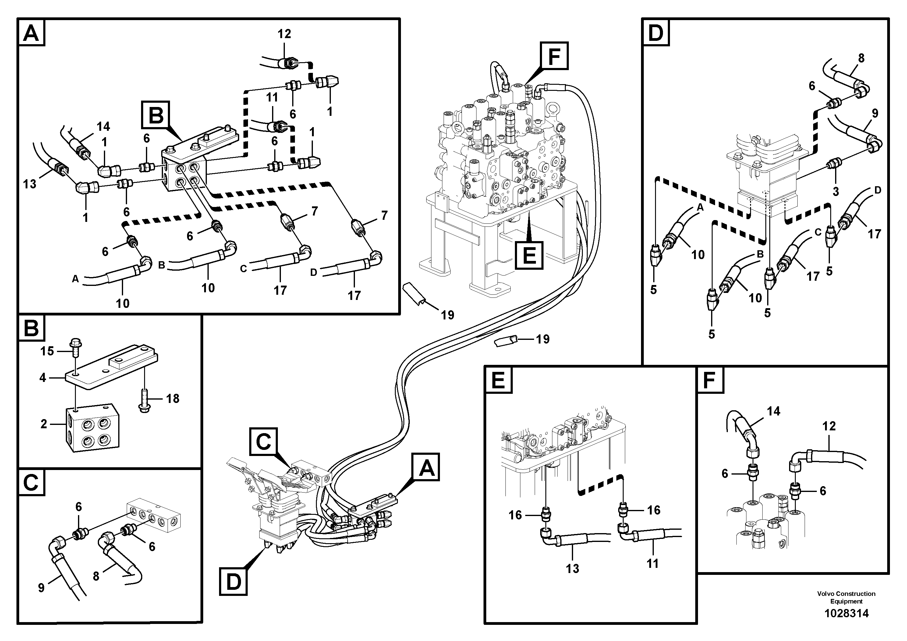 Схема запчастей Volvo FC2421C - 39308 Servo system, control valve to remote control valve pedal 