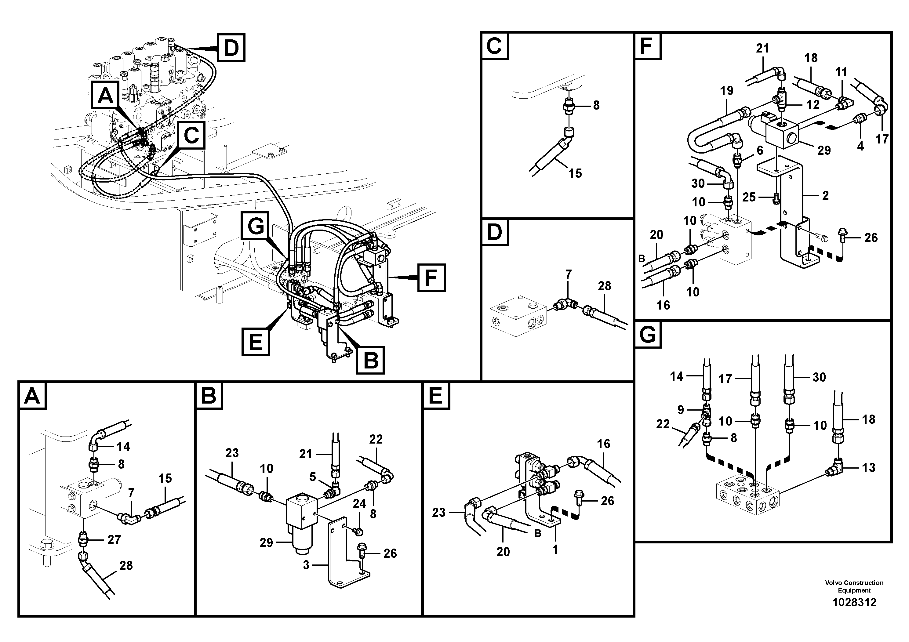 Схема запчастей Volvo FC2421C - 77605 Servo system, hammer and shear 