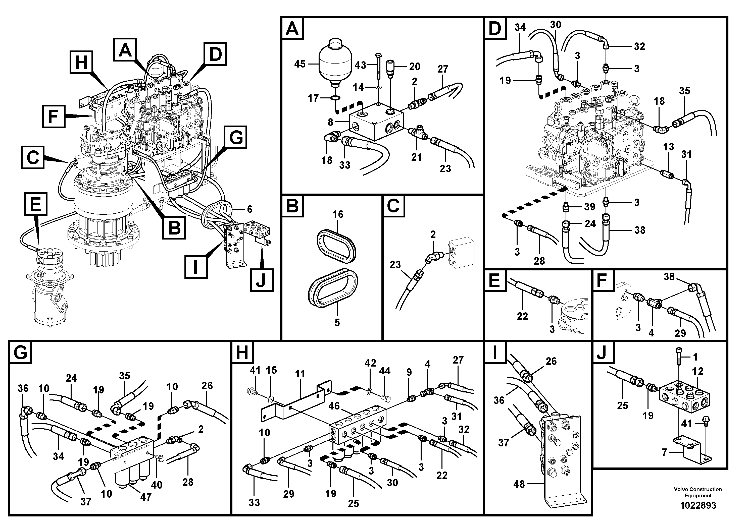 Схема запчастей Volvo FC2421C - 99544 Servo system, control valve to solenoid valve 