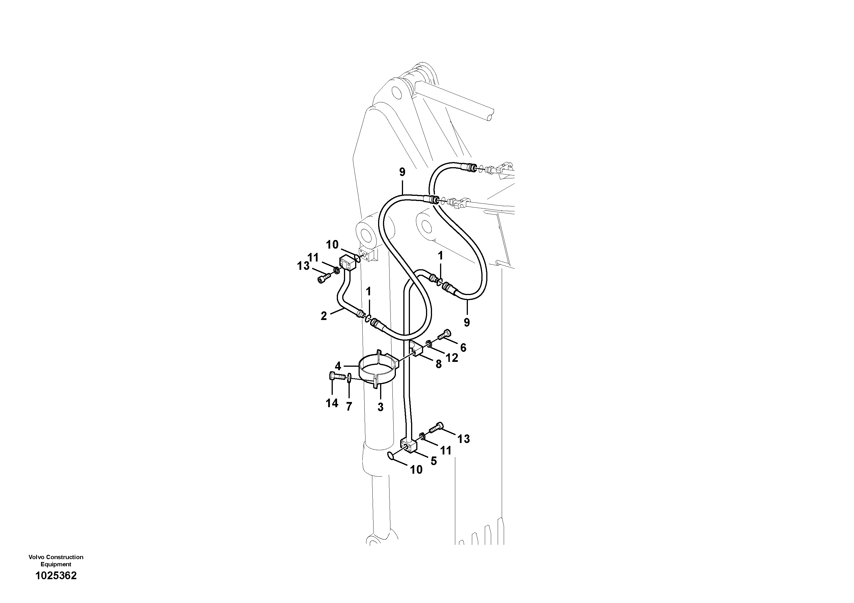 Схема запчастей Volvo FC2421C - 13249 Working hydraulic, bucket cylinder on dipper arm 