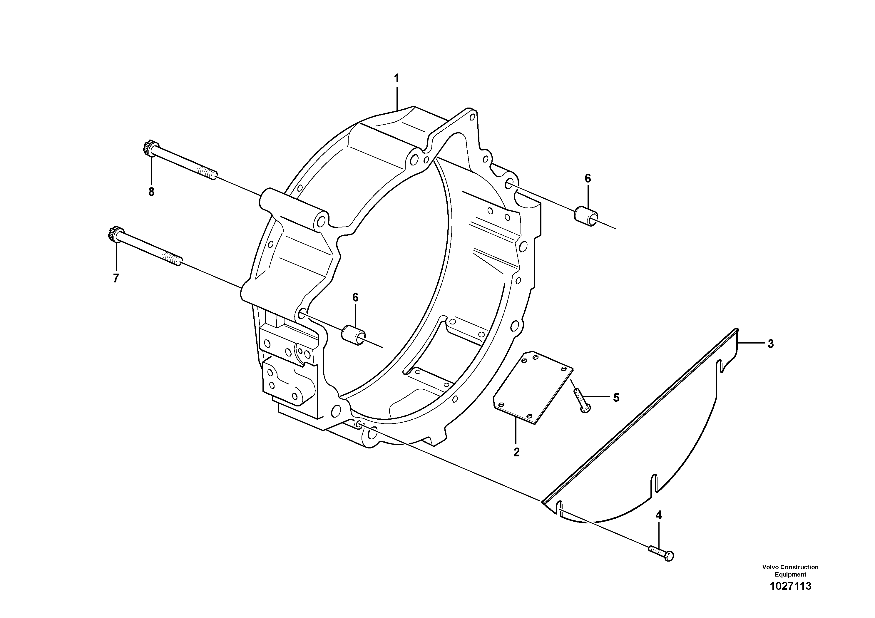 Схема запчастей Volvo FC2421C - 27290 Картер маховика 