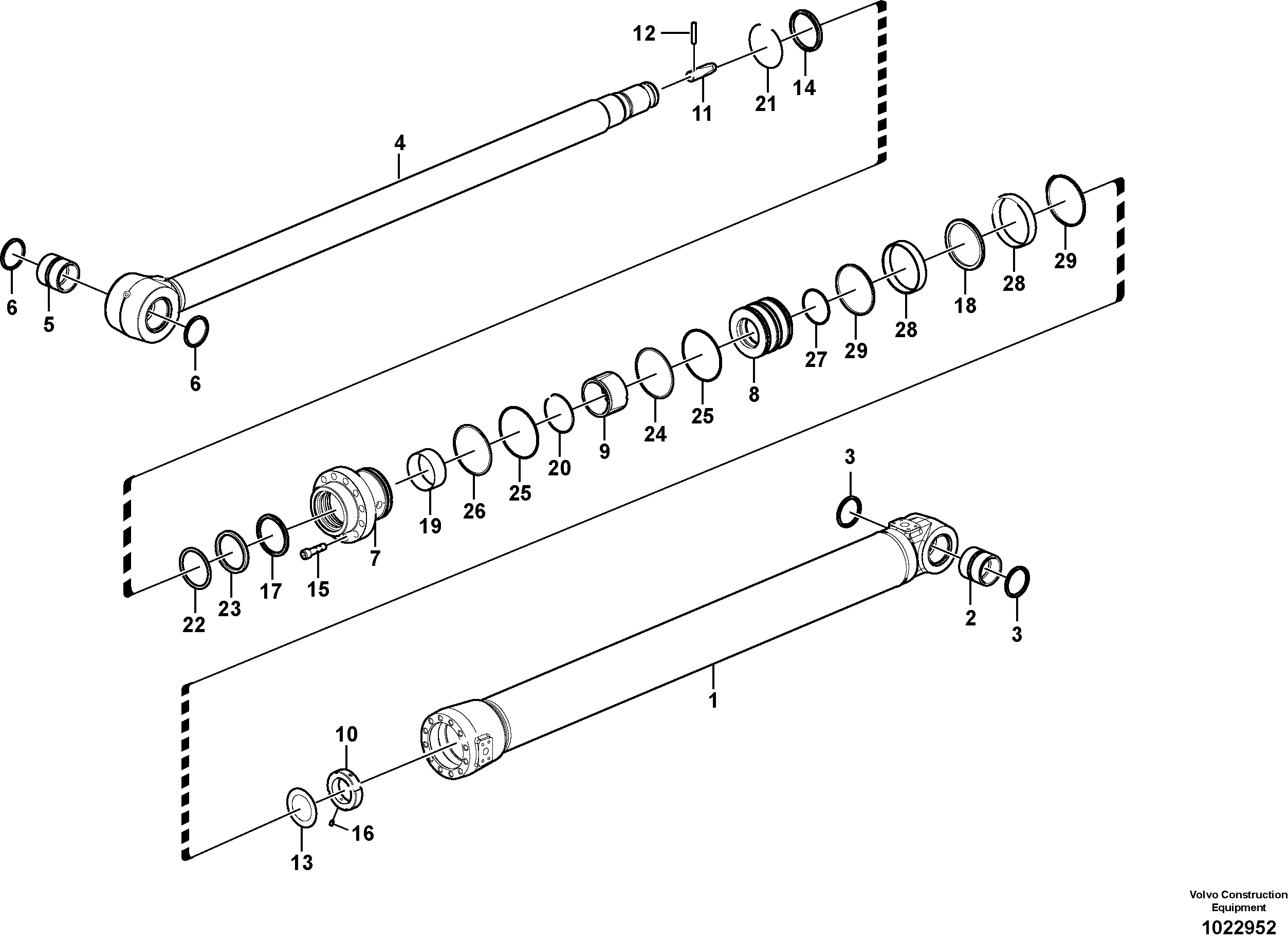 Схема запчастей Volvo FC2421C - 104010 Dipper arm cylinder 