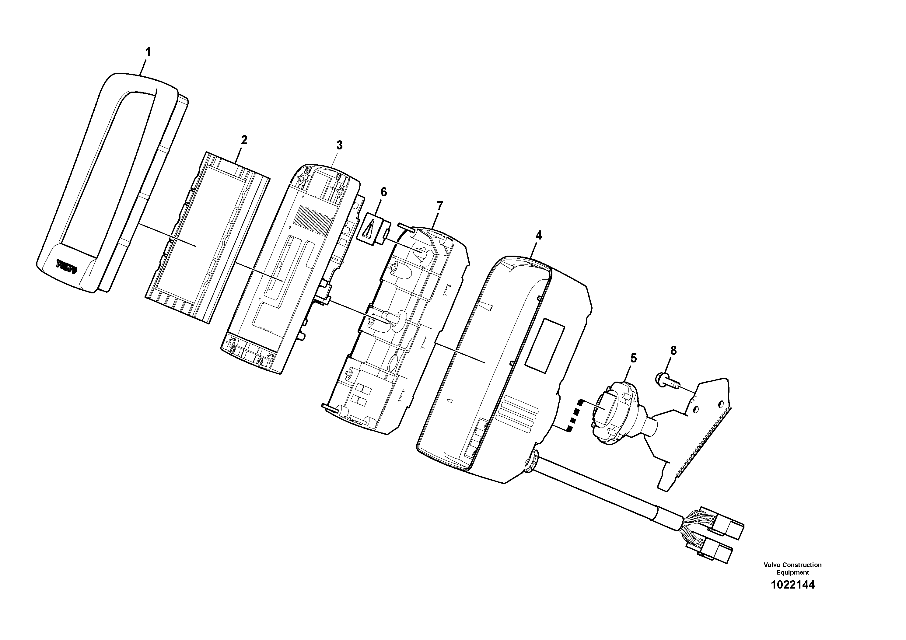 Схема запчастей Volvo FC2421C - 45447 Instrument panel, warning unit and information unit 