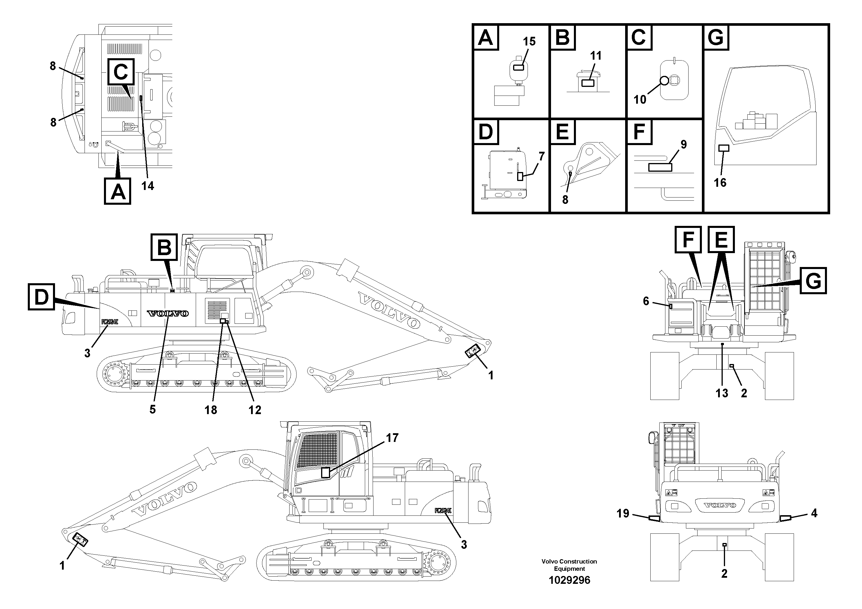 Схема запчастей Volvo FC2924C - 38864 Decals 