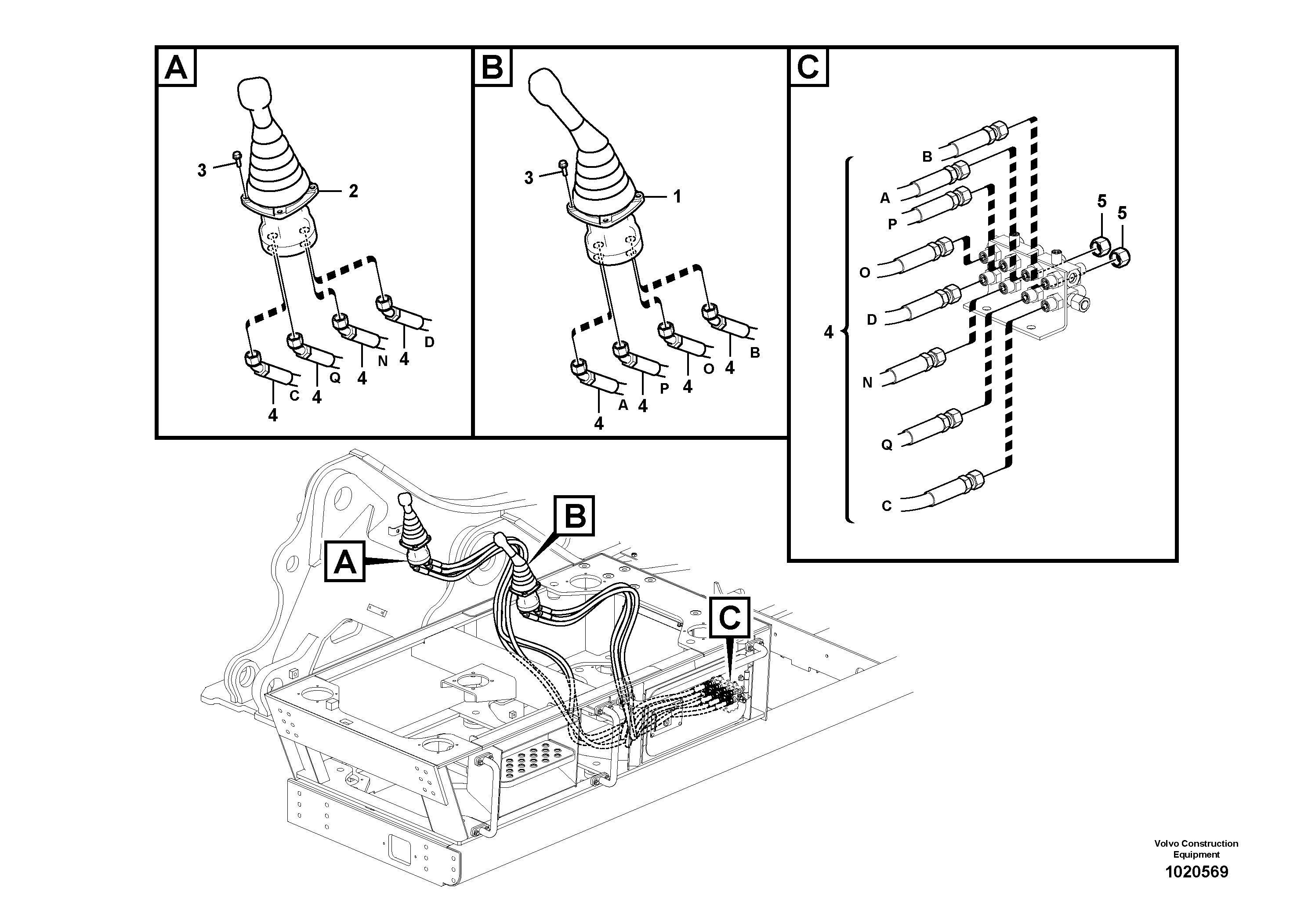 Схема запчастей Volvo FC2924C - 176 Servo system, control valve to remote control valve 