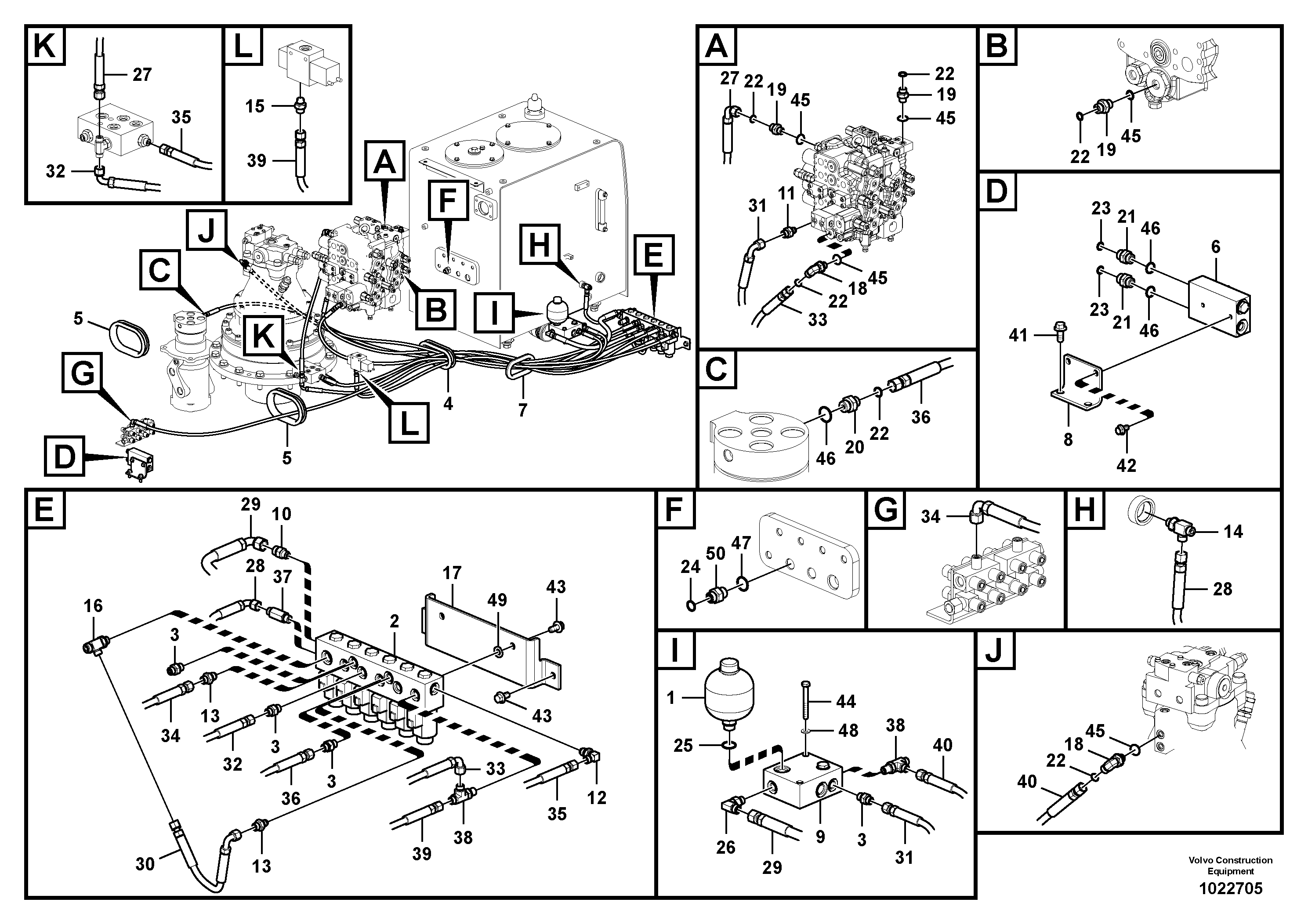 Схема запчастей Volvo FC2924C - 93362 Servo system, control valve to solenoid valve 