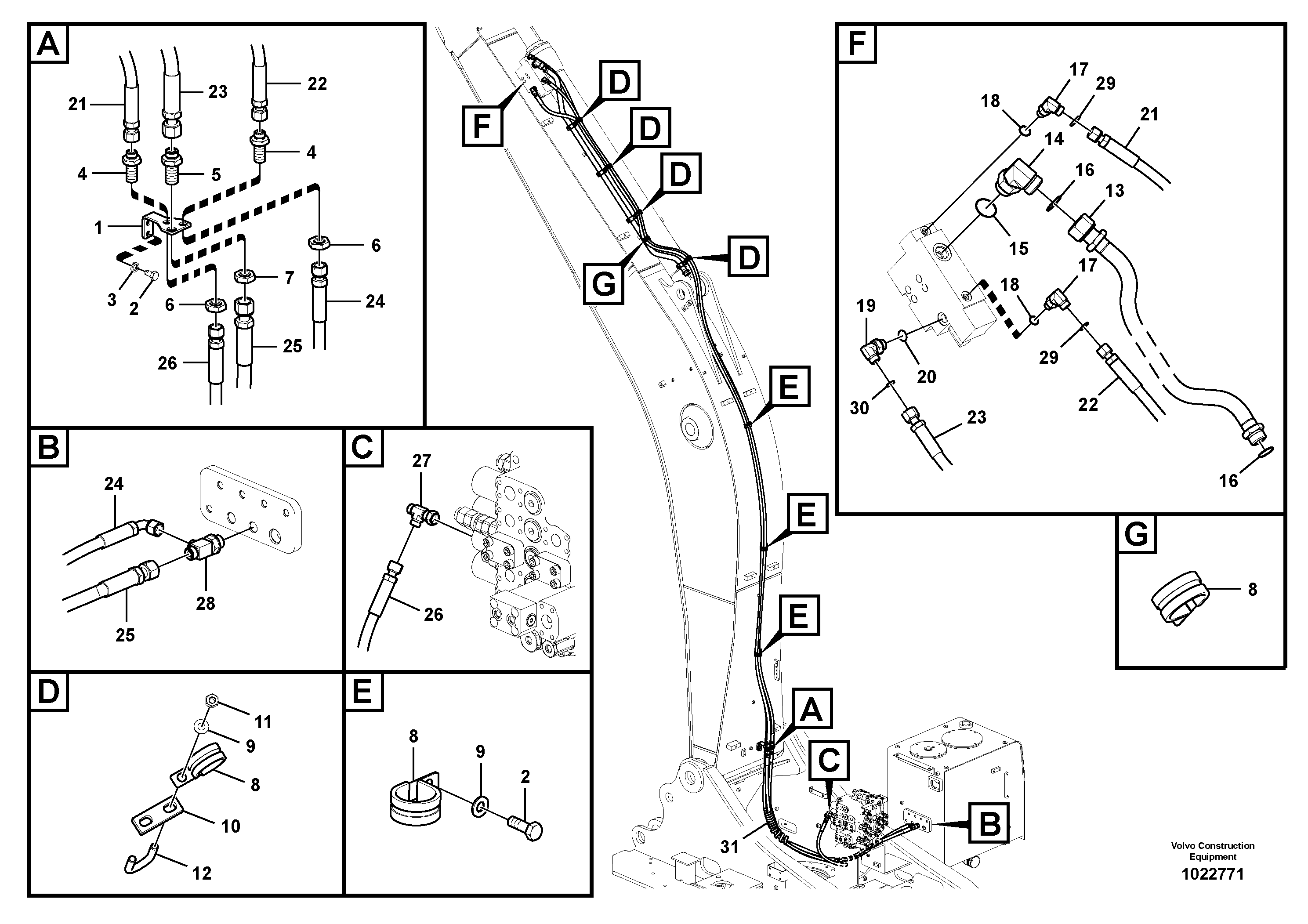 Схема запчастей Volvo FC2924C - 95996 Working hydraulic, dipper arm rupture 