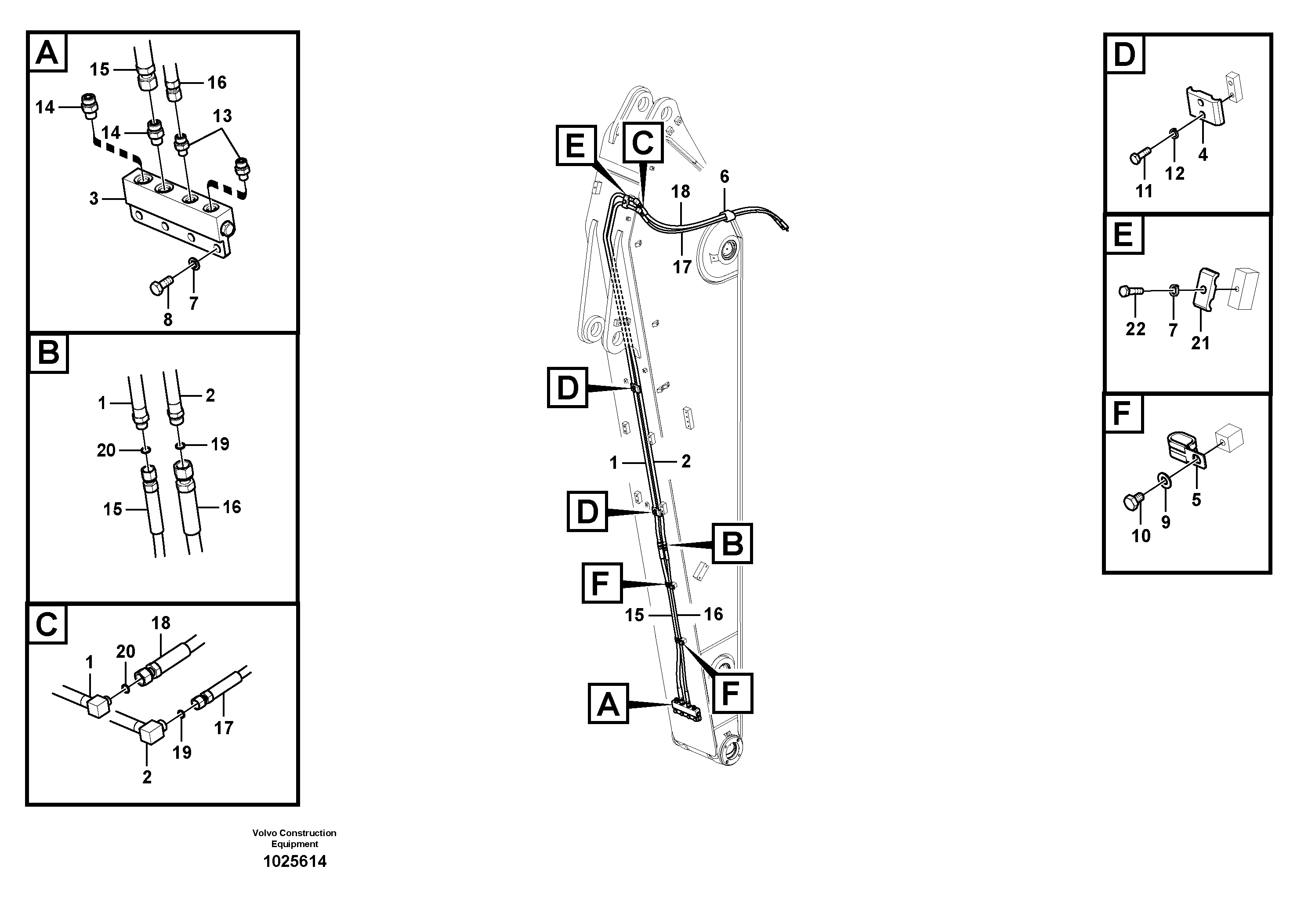 Схема запчастей Volvo FC2924C - 36204 Working hydraulic, quick fit on dipper arm 