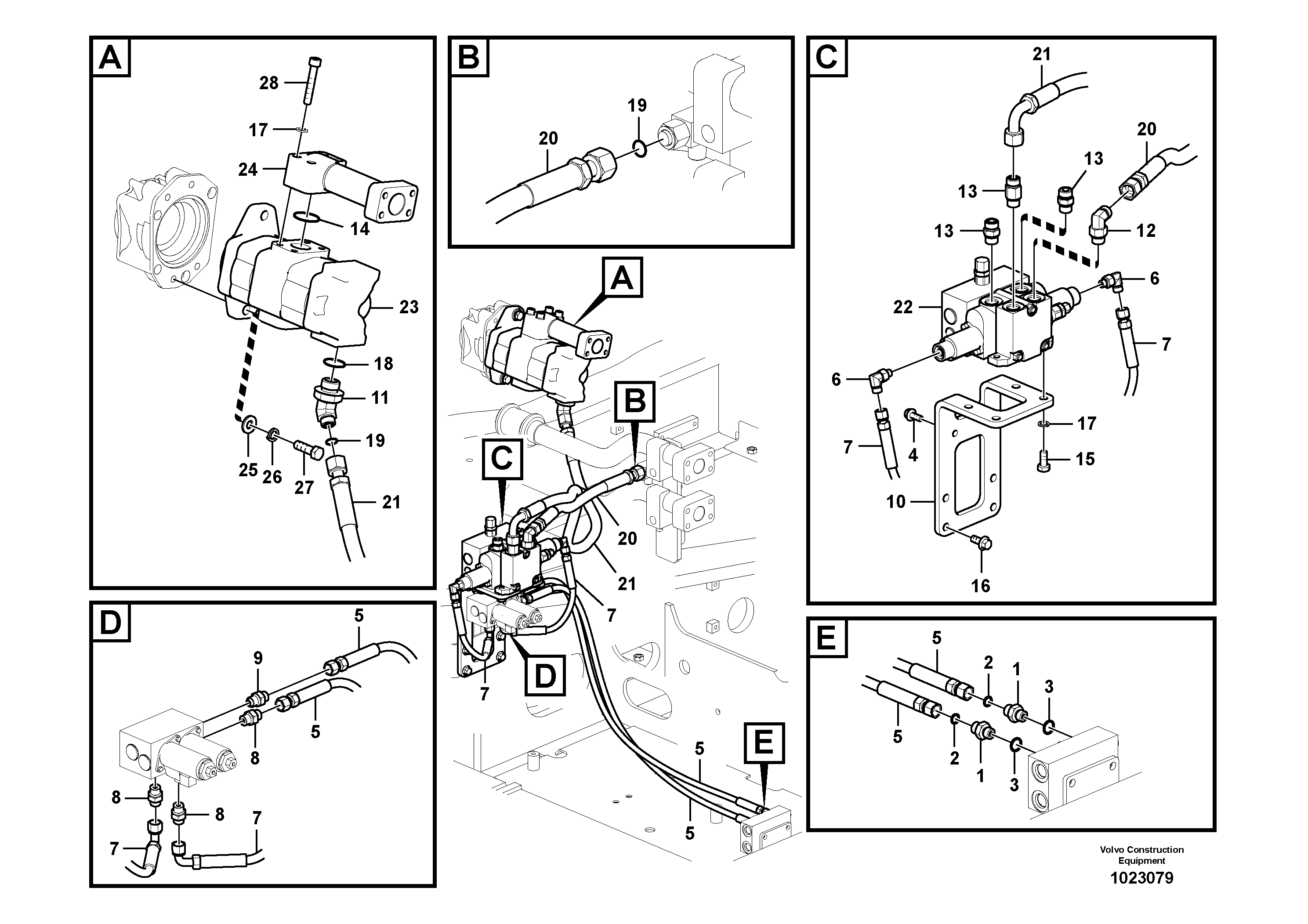 Схема запчастей Volvo FC2924C - 85170 Working hydraulic, slope and rotator on upper frame 