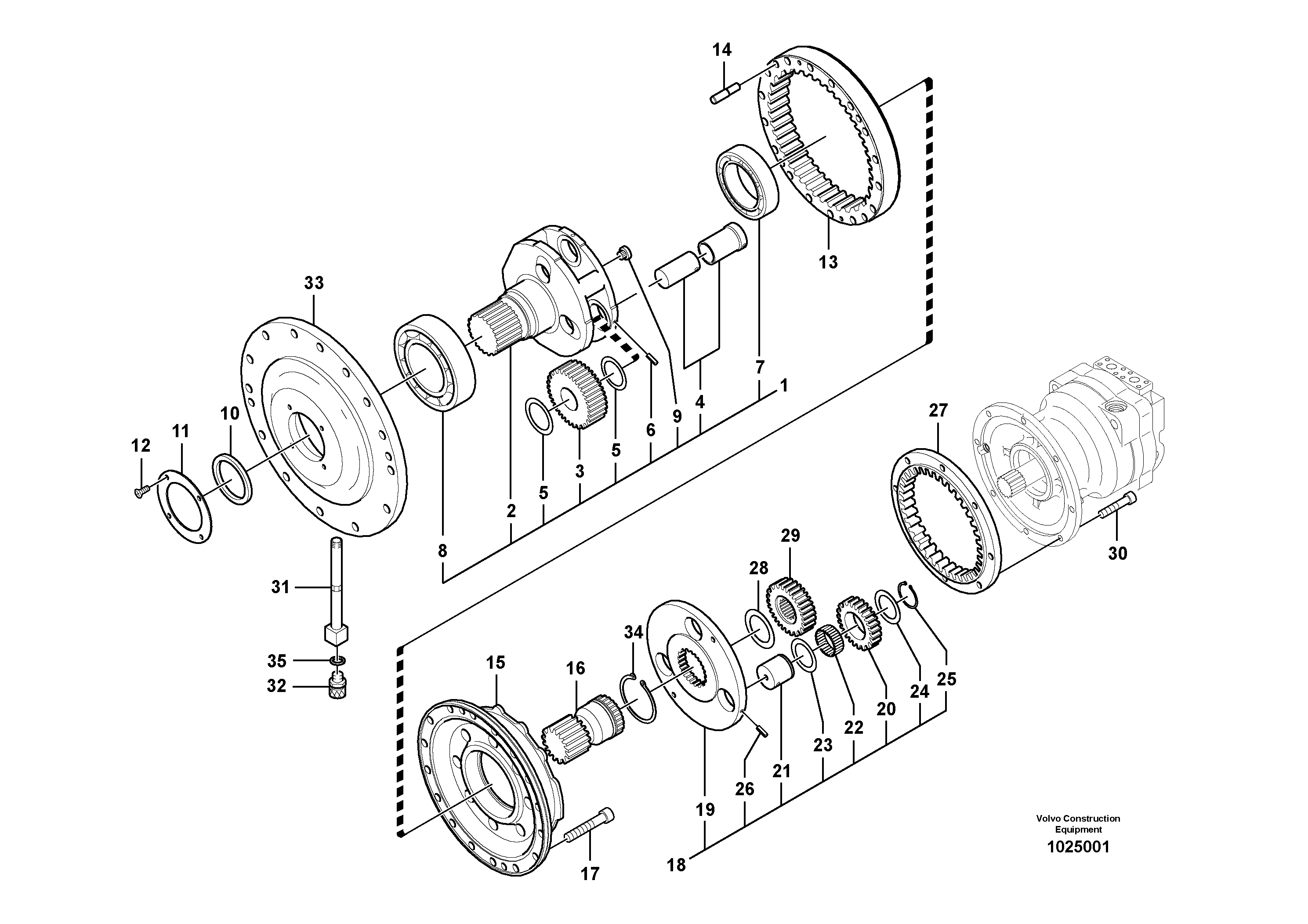 Схема запчастей Volvo FC2924C - 105985 Swing gearbox 