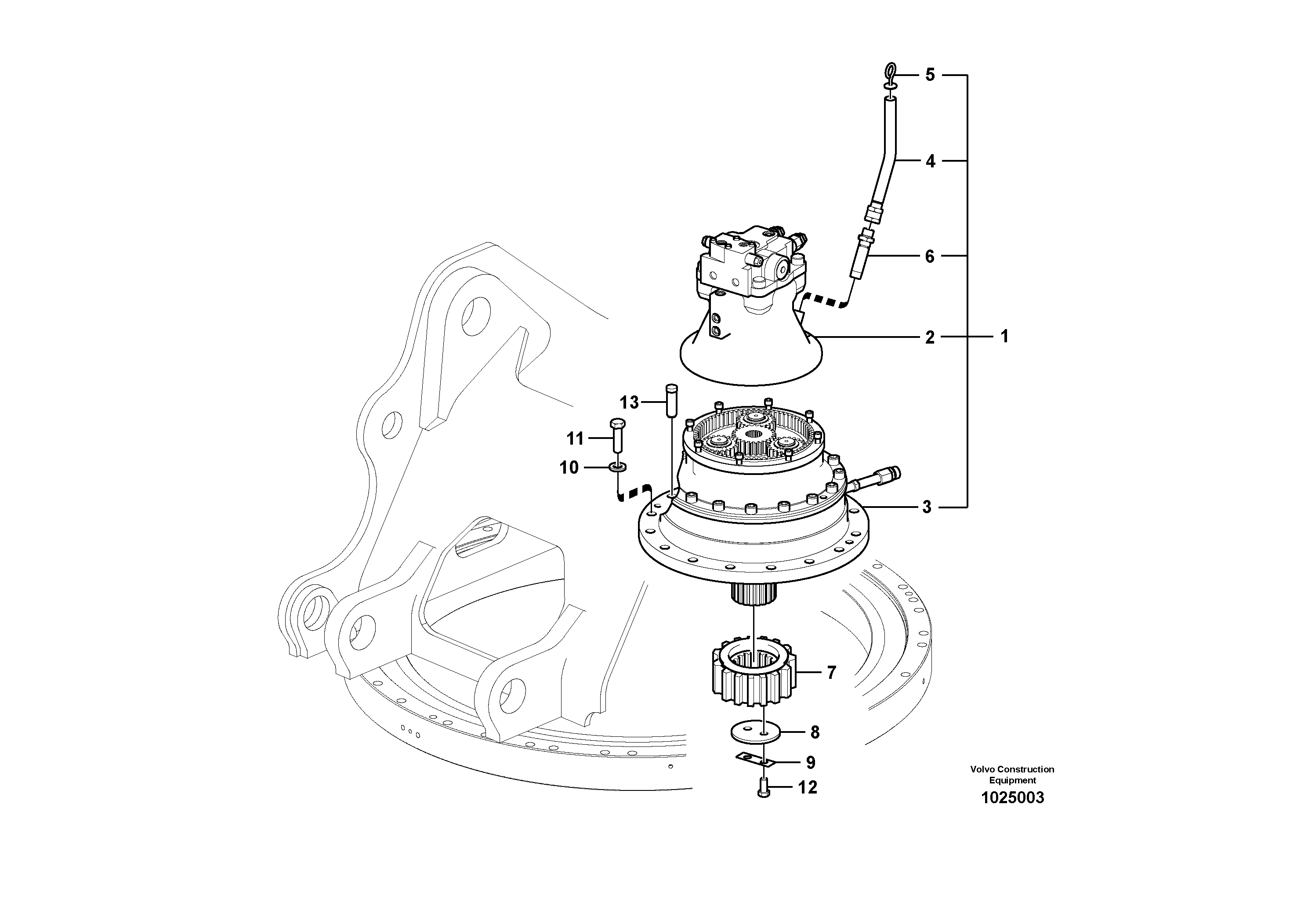 Схема запчастей Volvo FC2924C - 93117 Swing motor with mounting parts 