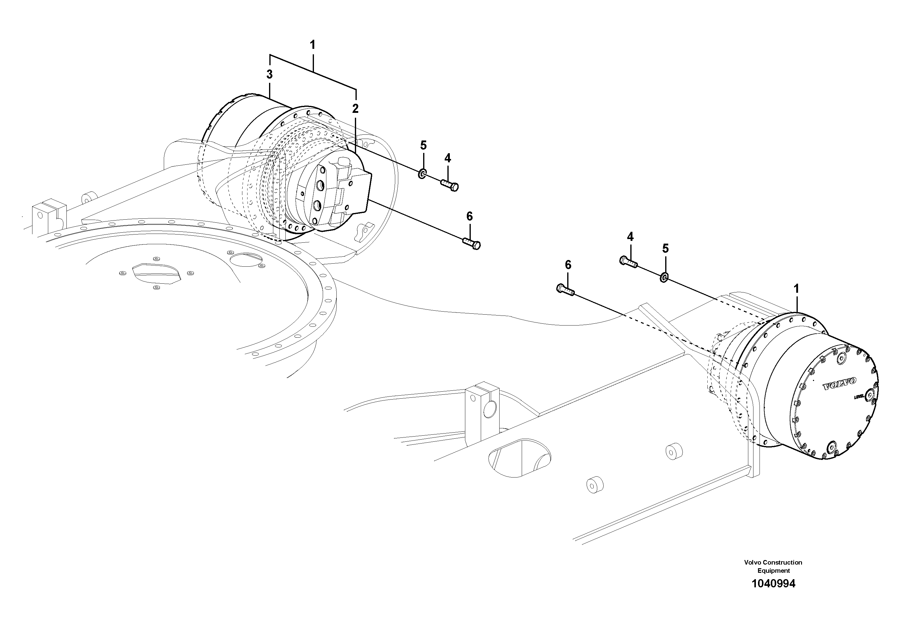 Схема запчастей Volvo FC3329C - 81667 Travel motor with mounting parts 