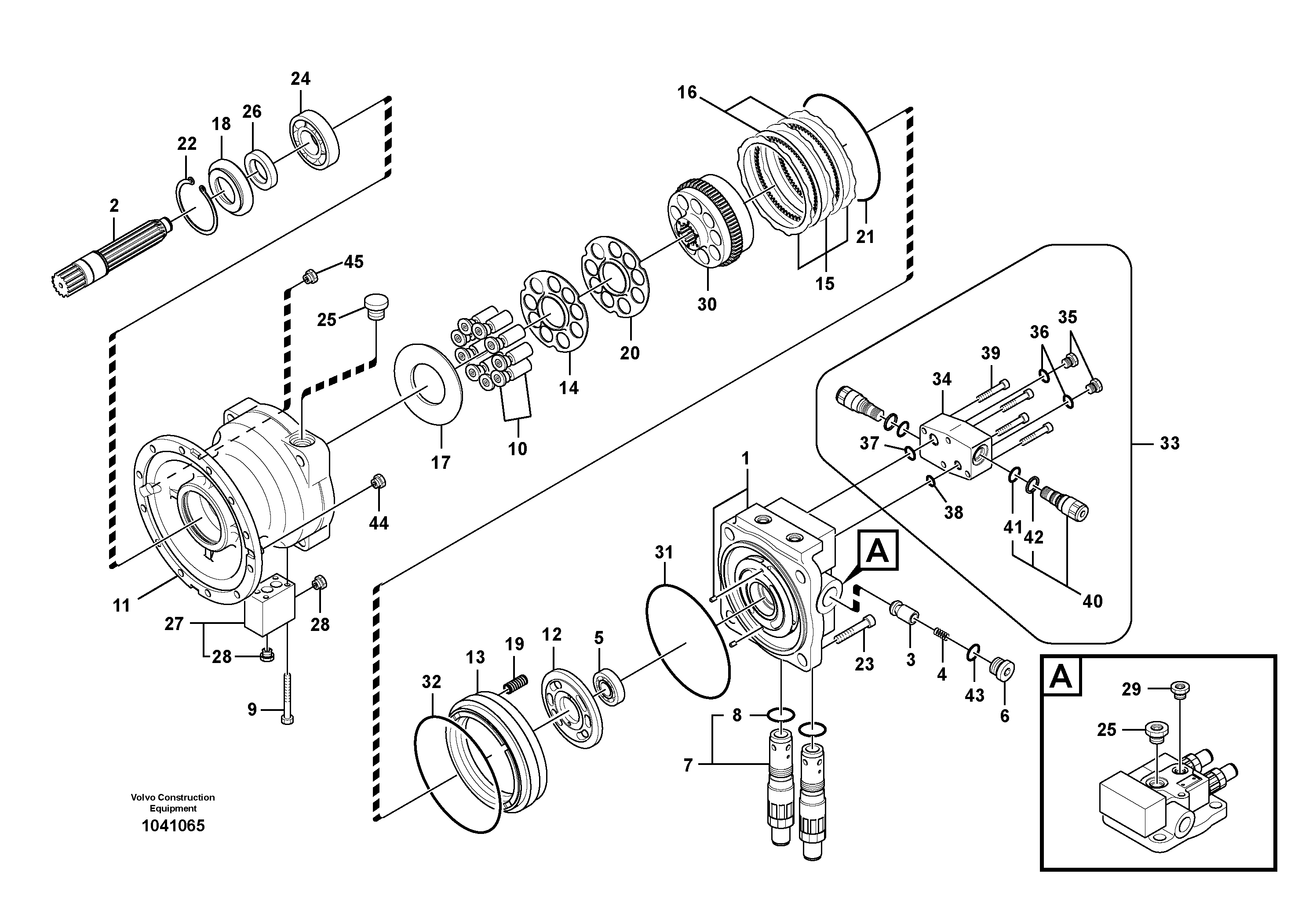 Схема запчастей Volvo FC3329C - 91599 Поворотный редуктор (Гидромотор поворота платформы) 