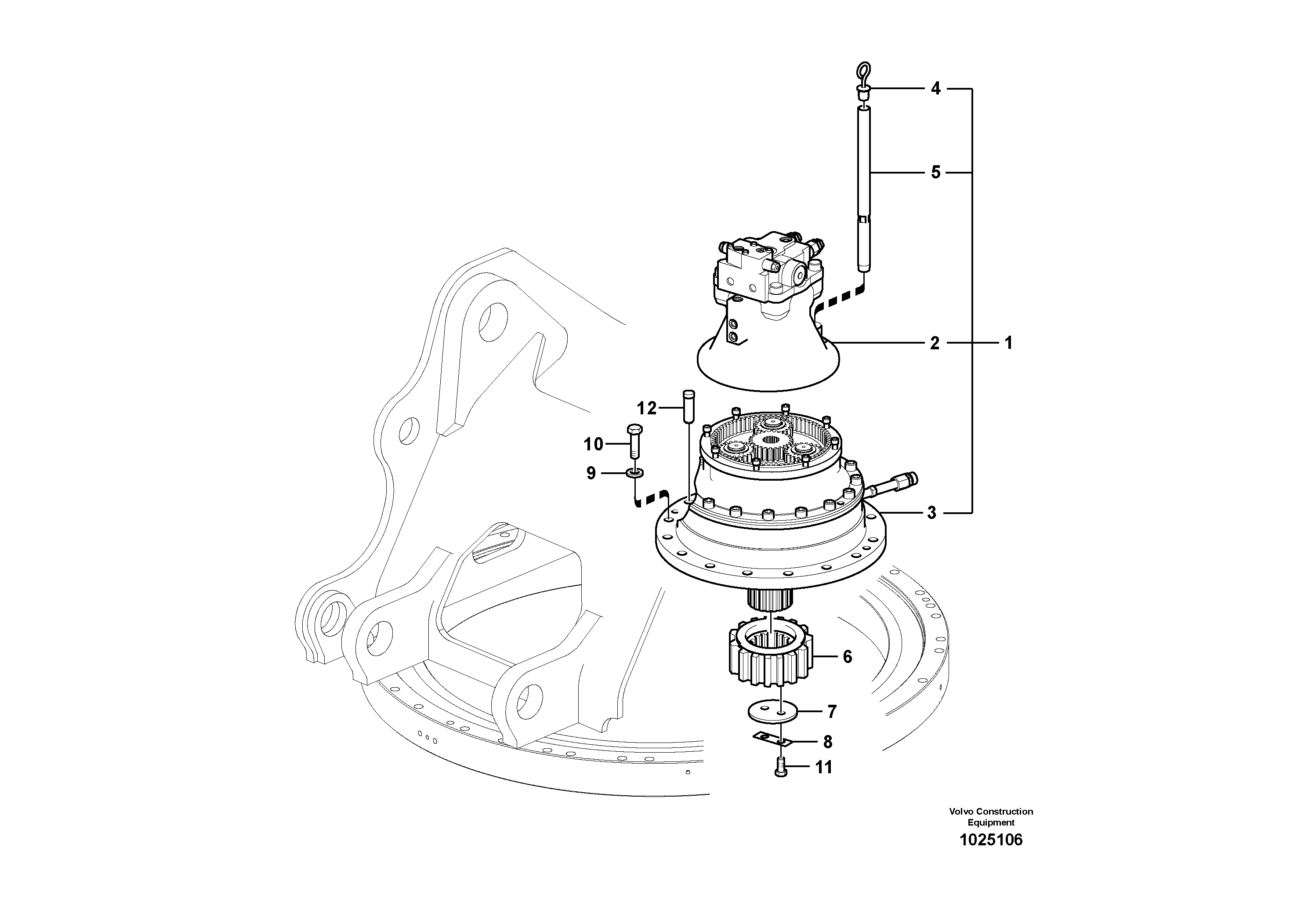 Схема запчастей Volvo FC3329C - 94046 Swing motor with mounting parts 