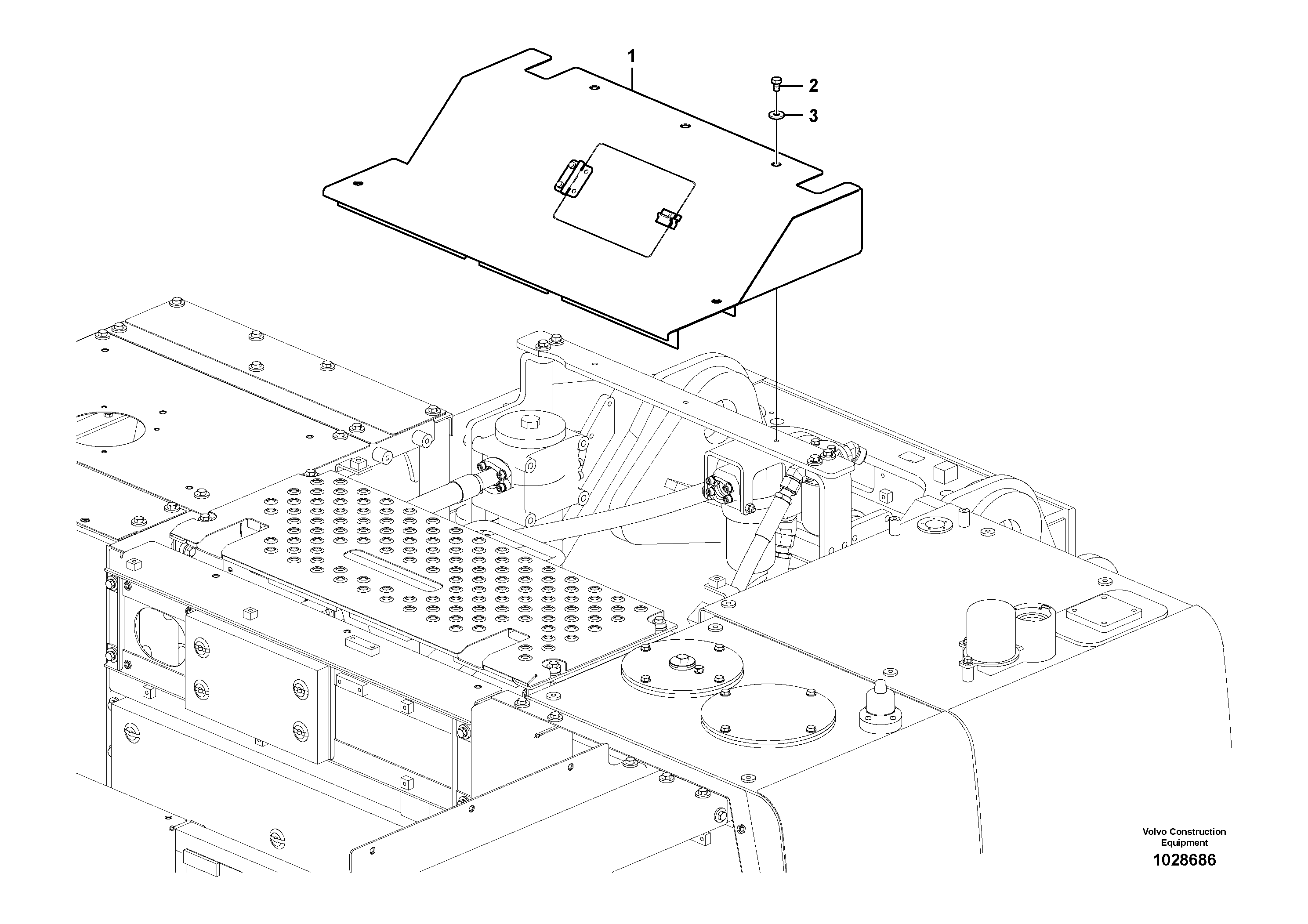 Схема запчастей Volvo FC3329C - 31557 Cover, swing room 