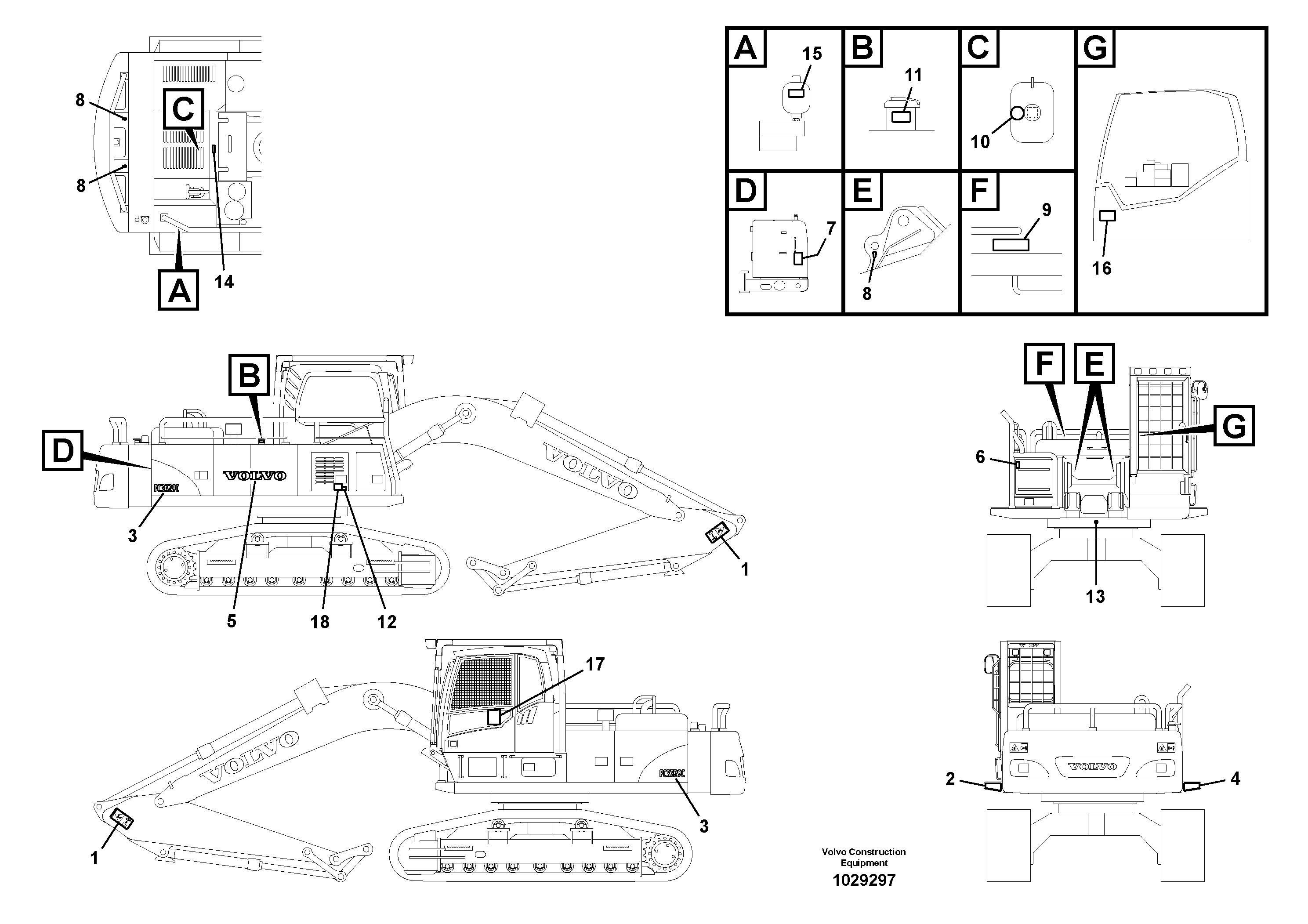 Схема запчастей Volvo FC3329C - 36624 Decals 