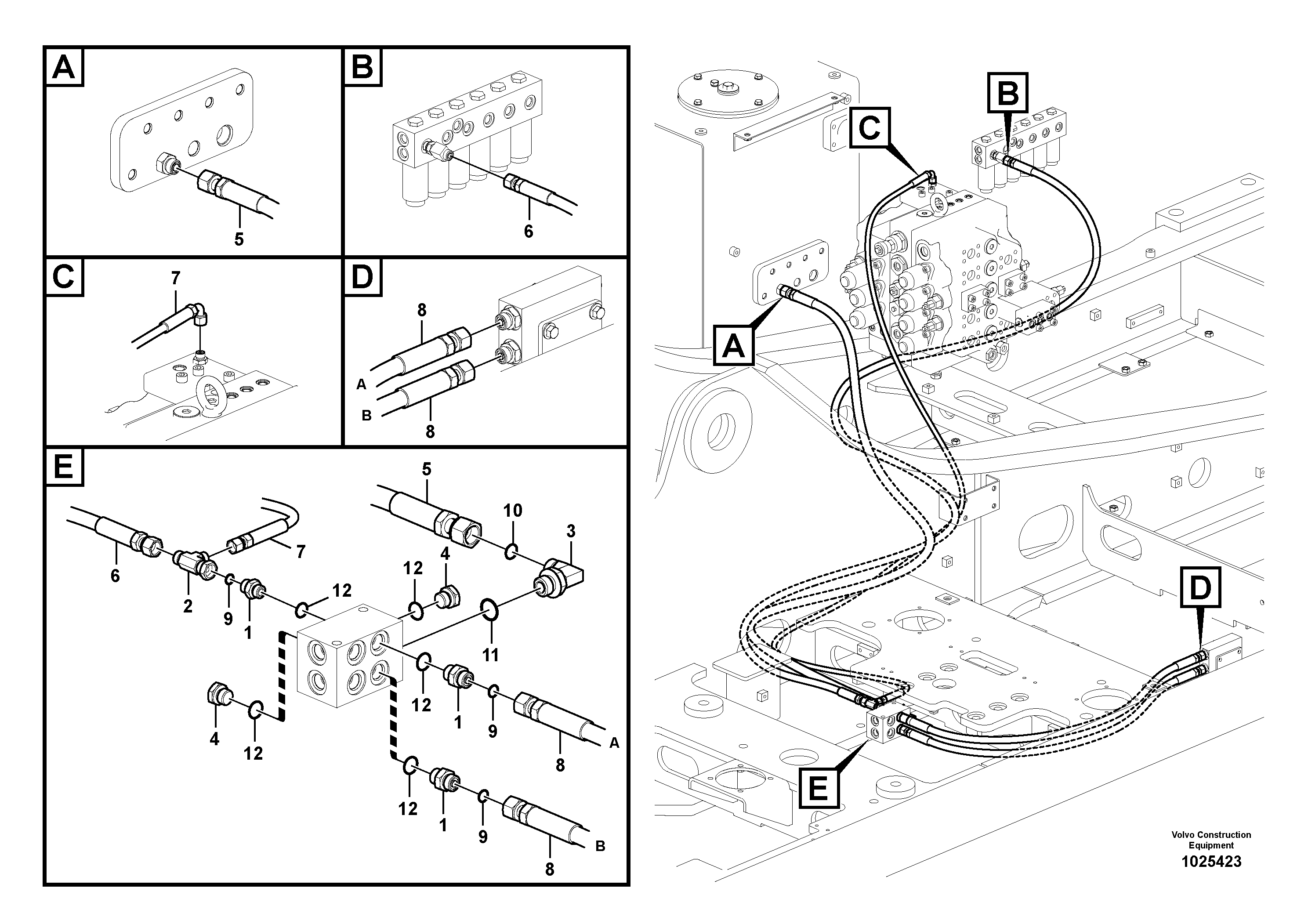 Схема запчастей Volvo FC3329C - 11761 Servo system, control valve to remote control valve pedal 