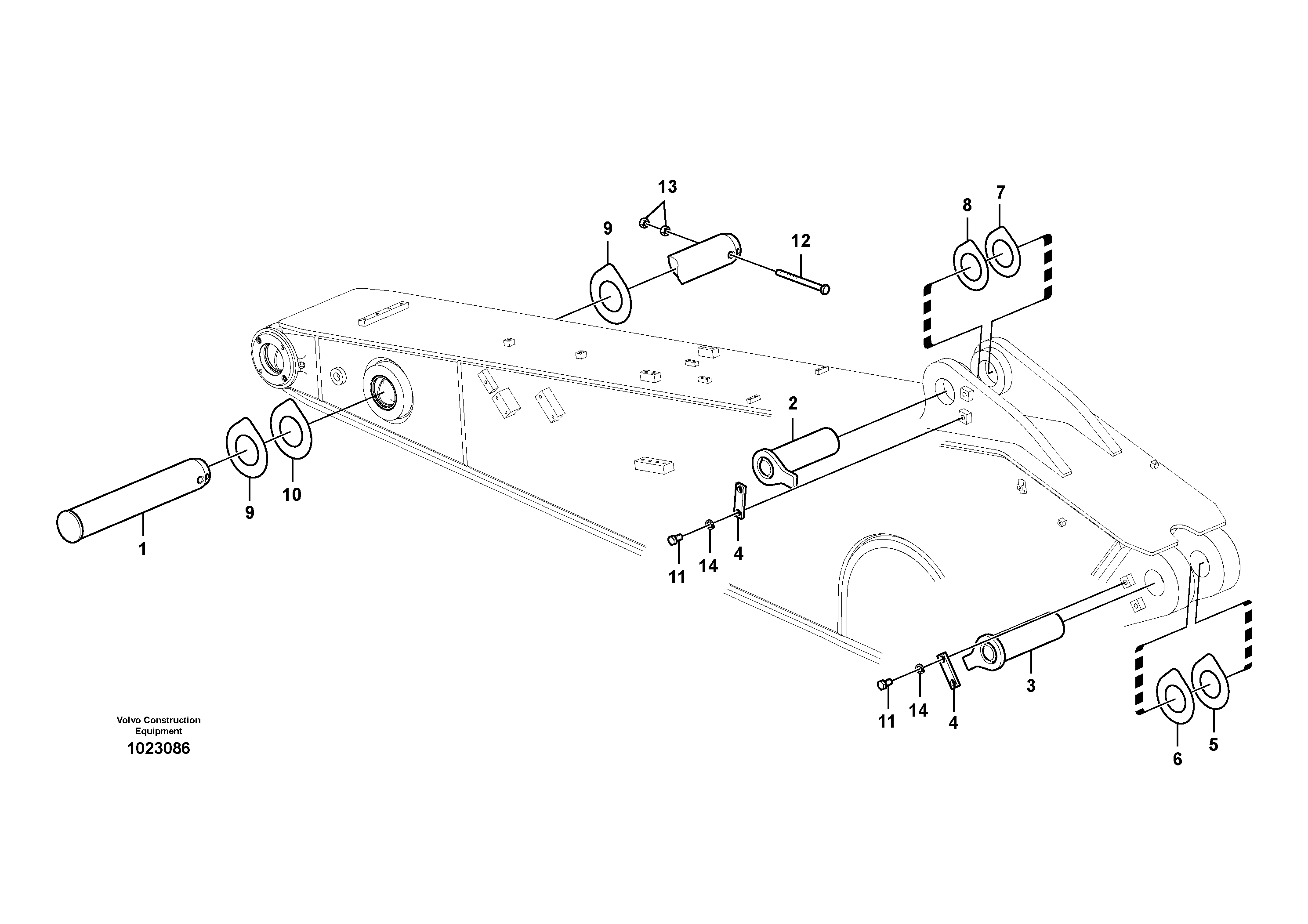 Схема запчастей Volvo FC3329C - 17394 Links to dipper arm 