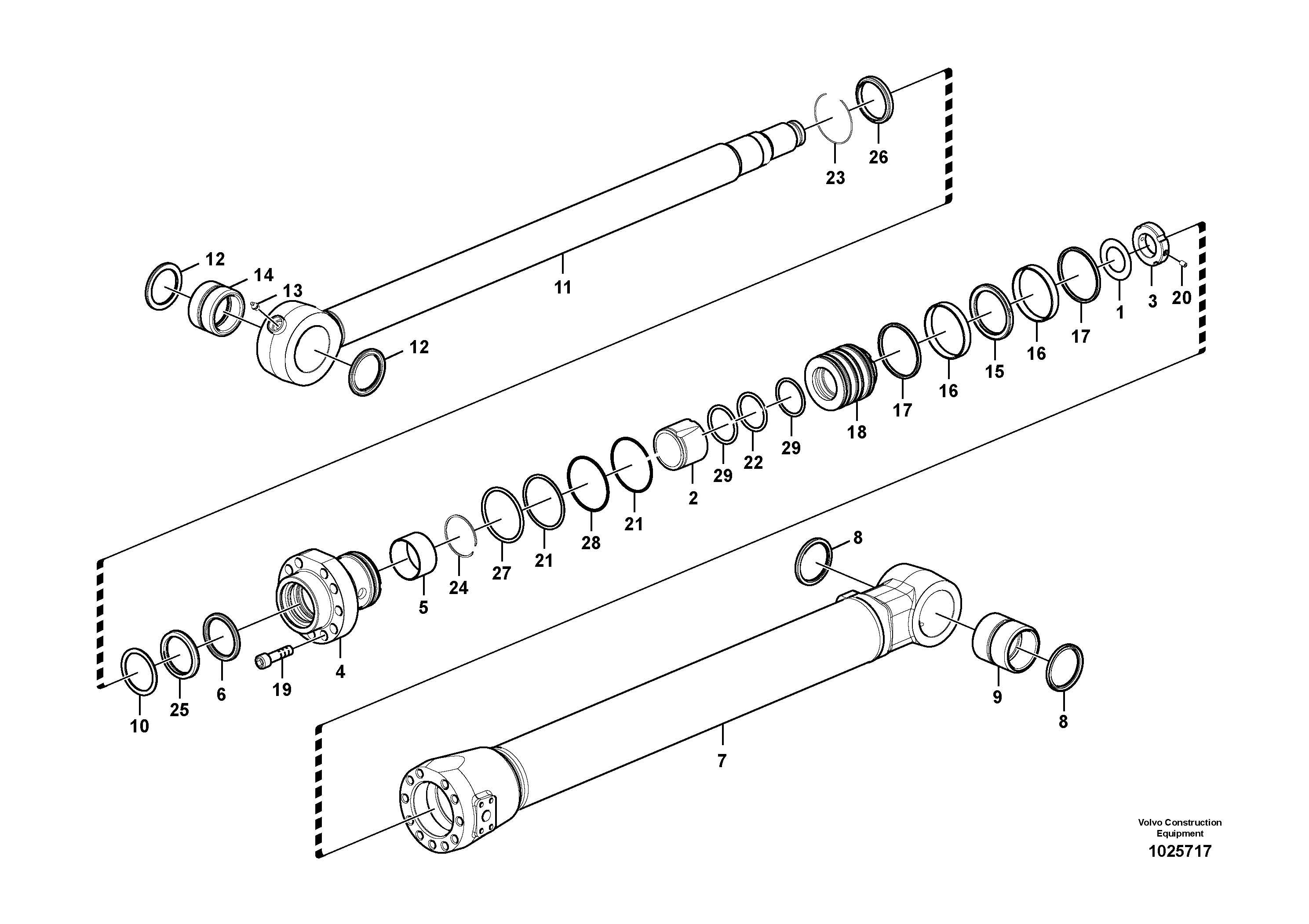 Схема запчастей Volvo FC3329C - 90262 Цилиндр ковша 