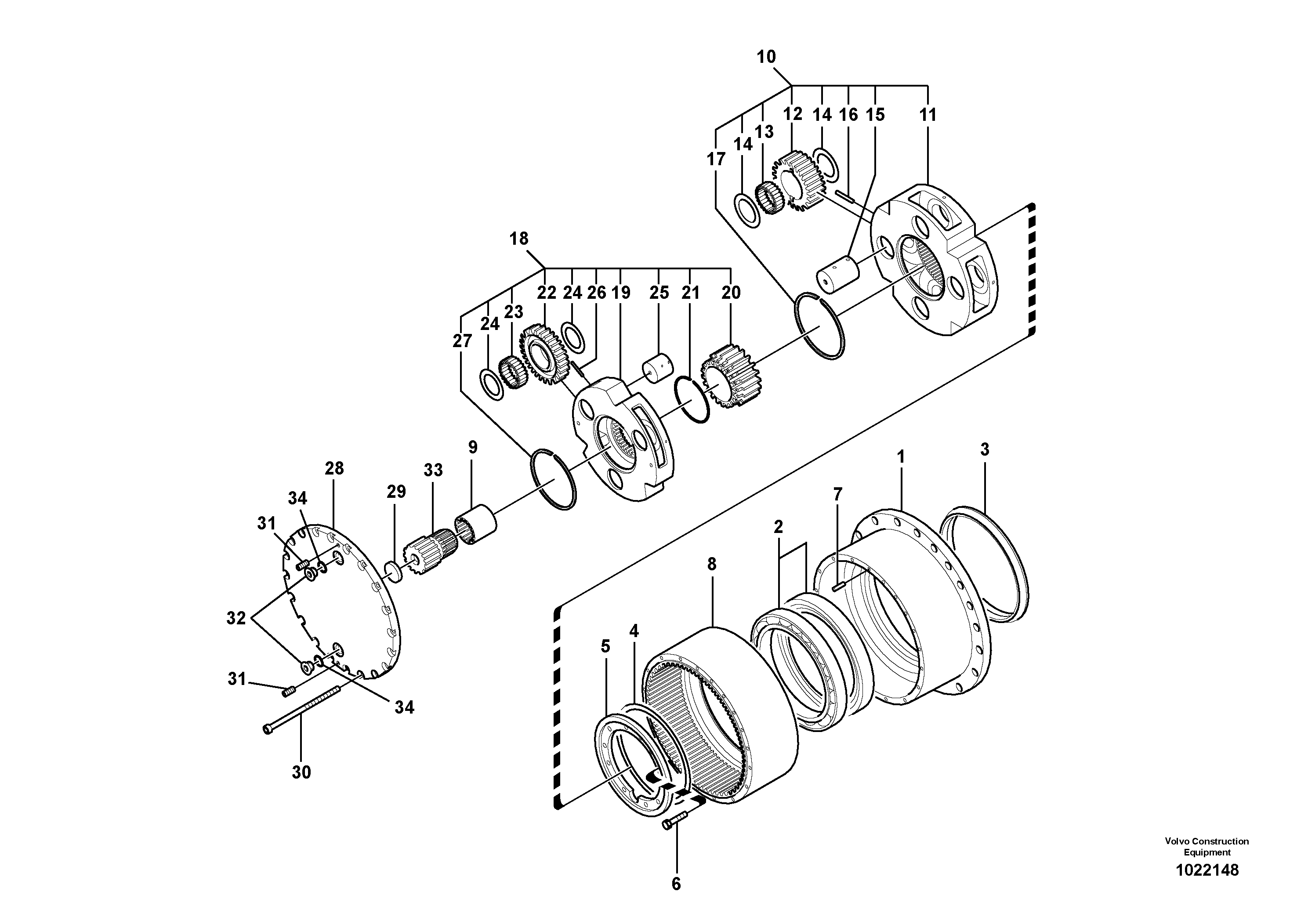 Схема запчастей Volvo FC2121C - 86925 Travel gearbox 