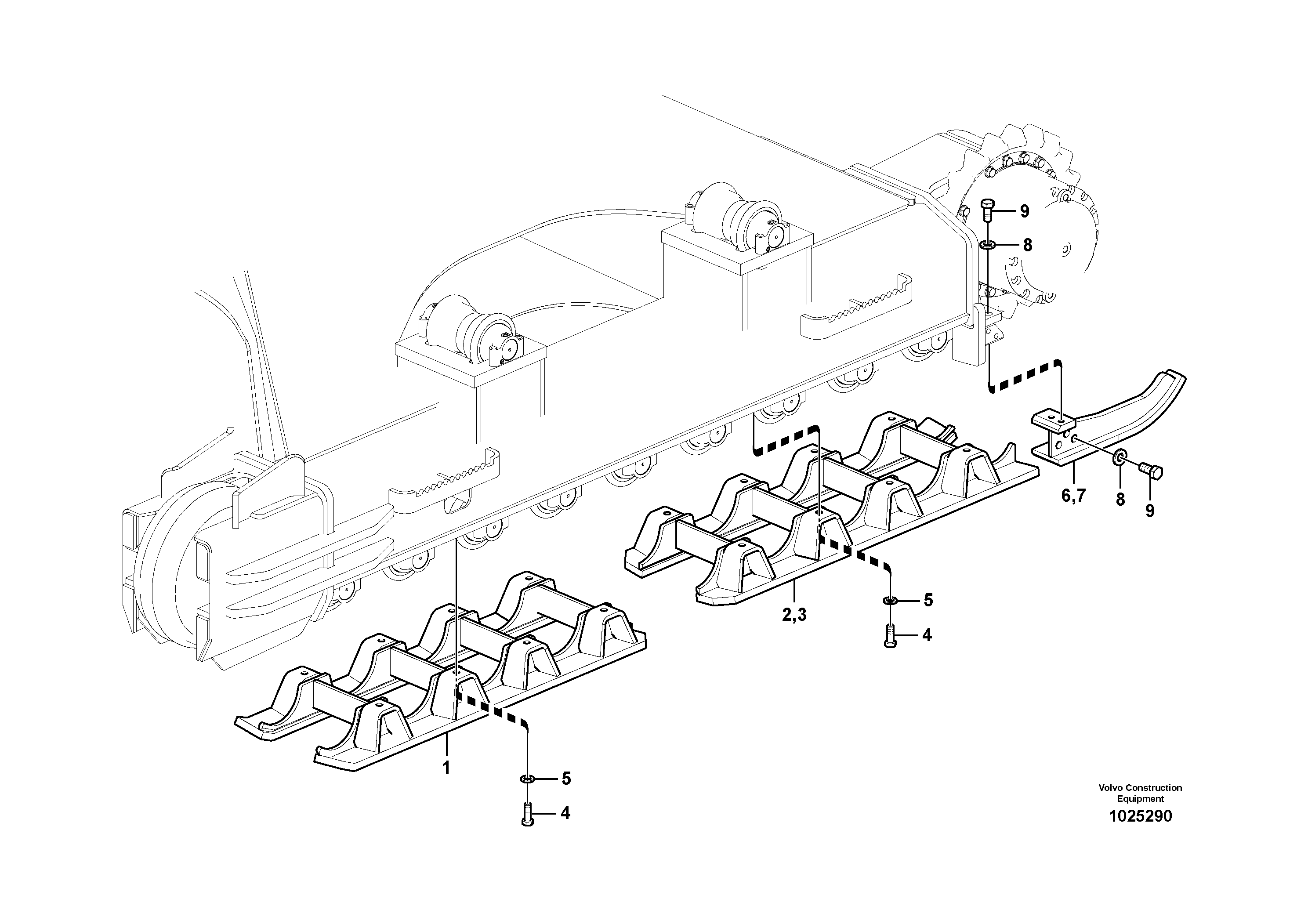 Схема запчастей Volvo FC2121C - 73155 Undercarriage, track guards 