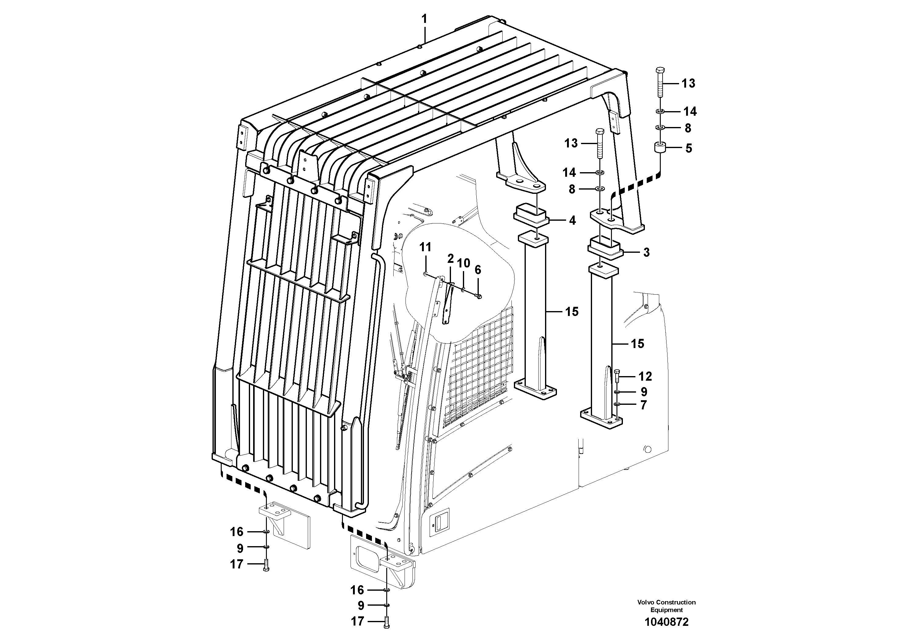 Схема запчастей Volvo FC2121C - 86196 Falling object guards 