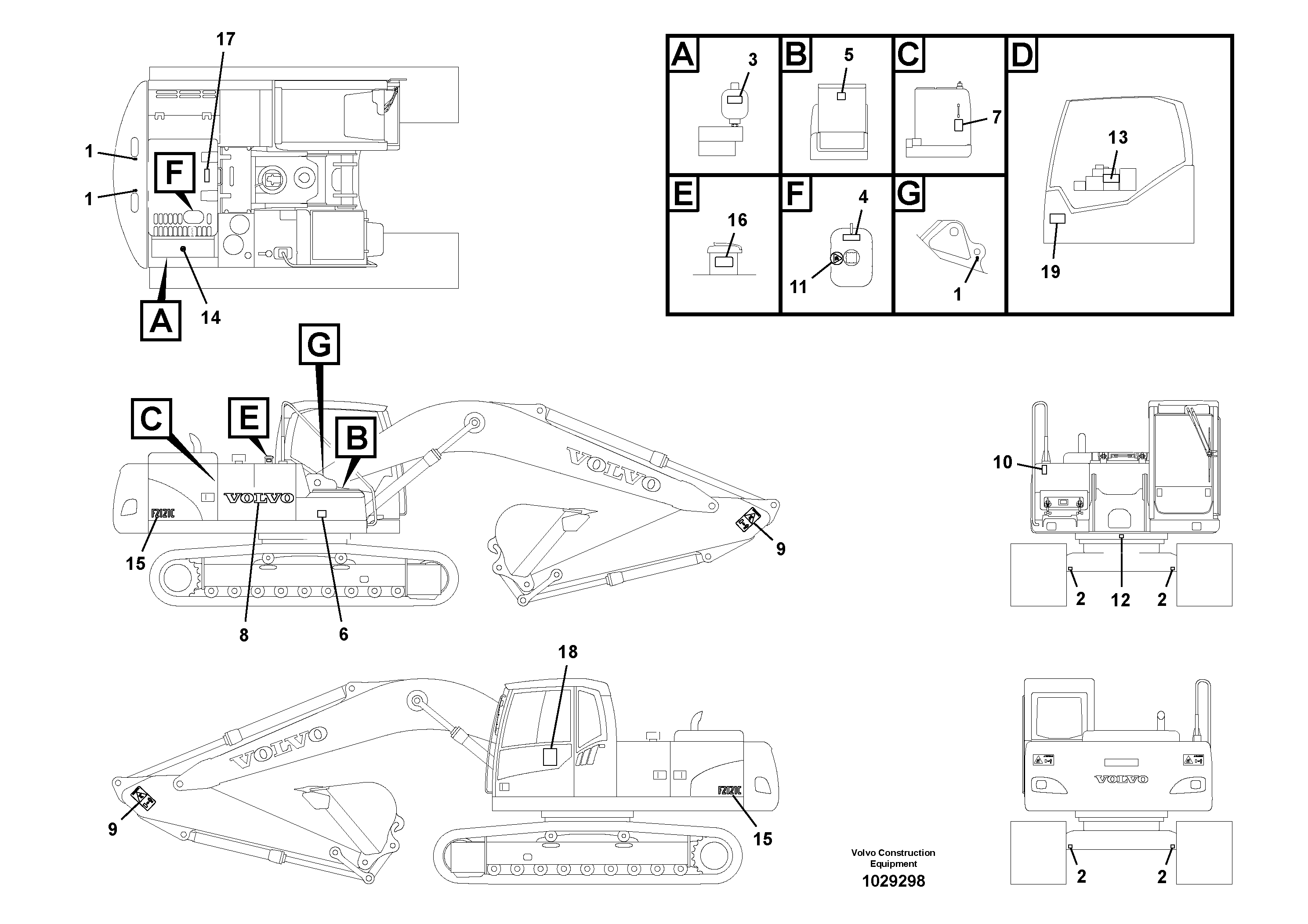 Схема запчастей Volvo FC2121C - 36625 Decals 