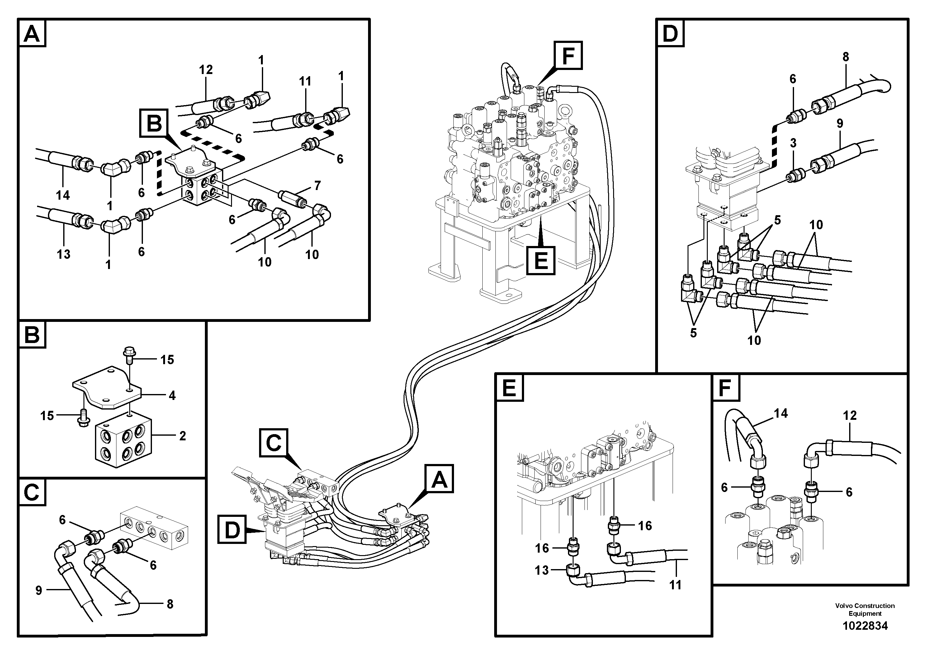 Схема запчастей Volvo FC2121C - 43312 Servo system, control valve to remote control valve pedal 