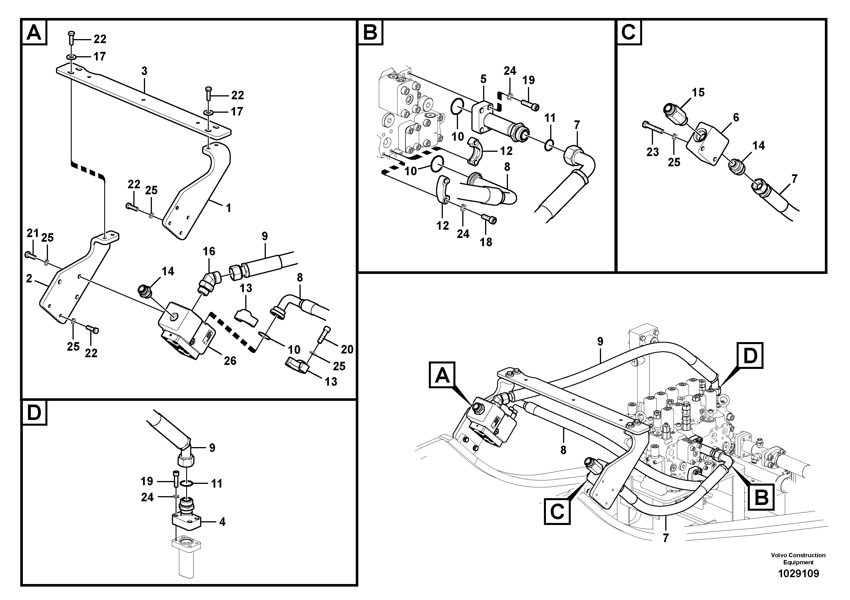 Схема запчастей Volvo FC2121C - 38896 Working hydraulic, hammer and shear for upper 